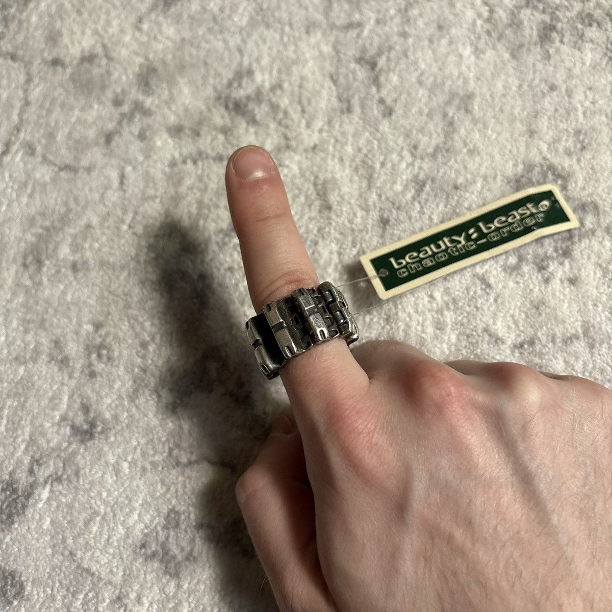 Beauty Beast Beauty:Beast Caterpillar Hinge Collapsable Metal Ring BNWT Size ONE SIZE - 1 Thumbnail