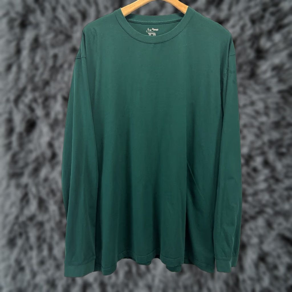 Vintage L.L. Bean Long Sleeve Cotton T-Shirt Sz 3XLT Men's Dark Green Big & Tall Crew Neck Size US XXL / EU 58 / 5 - 1 Thumbnail