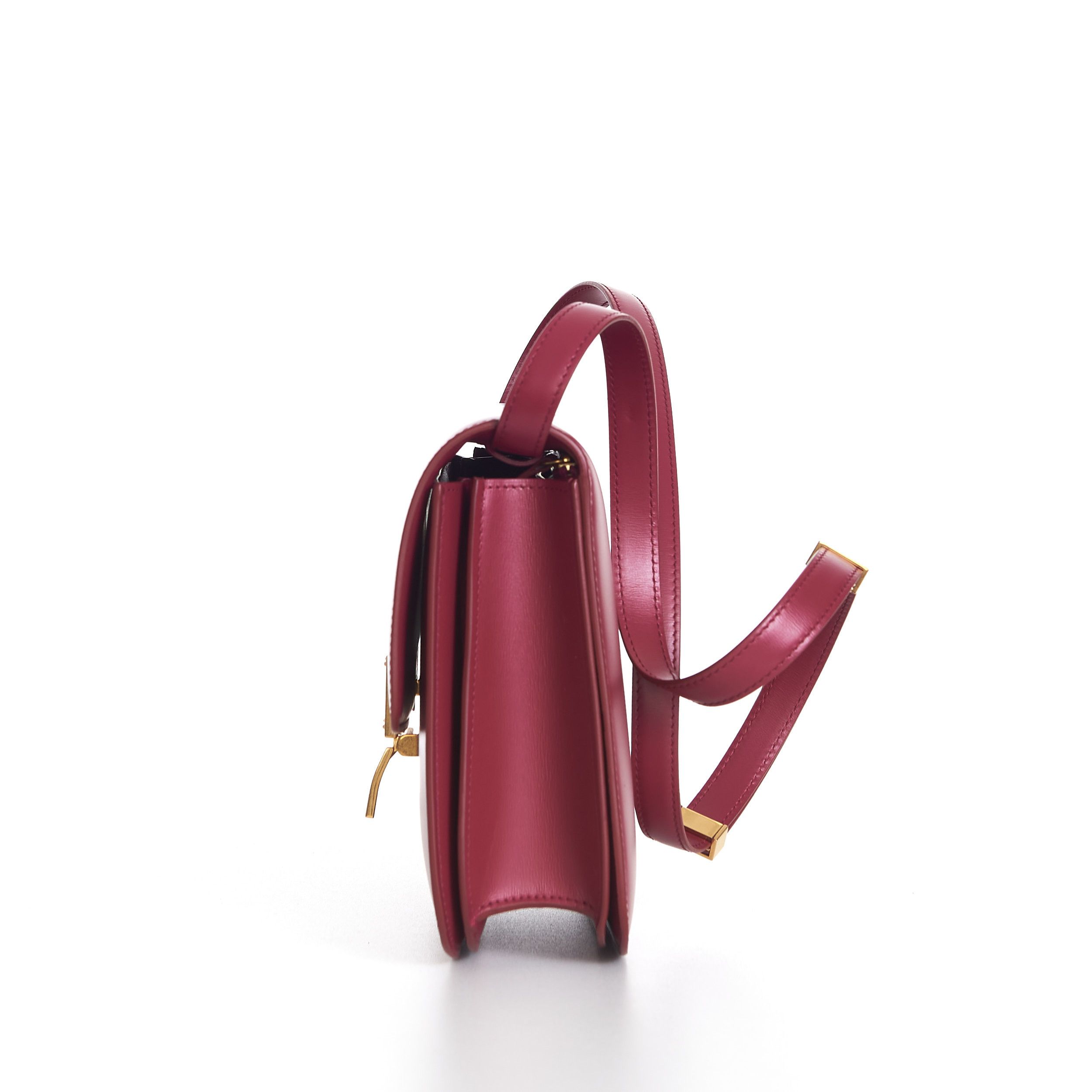 Celine Medium Classic Box Bag In Raspberry Calfskin Size ONE SIZE - 3 Thumbnail