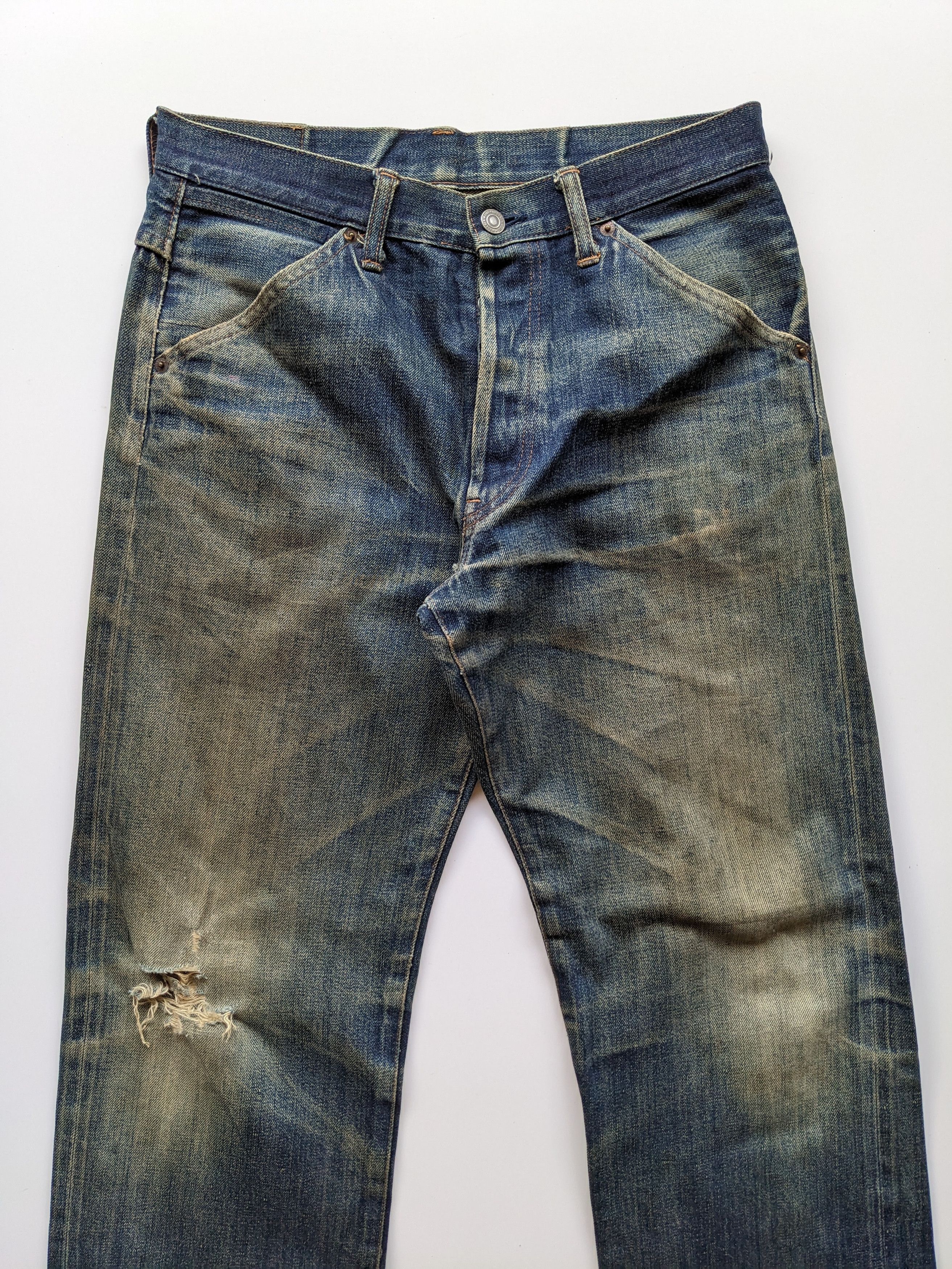 Japanese Brand Virus denim selvedge mudwash distressed jeans Size US 31 - 3 Thumbnail
