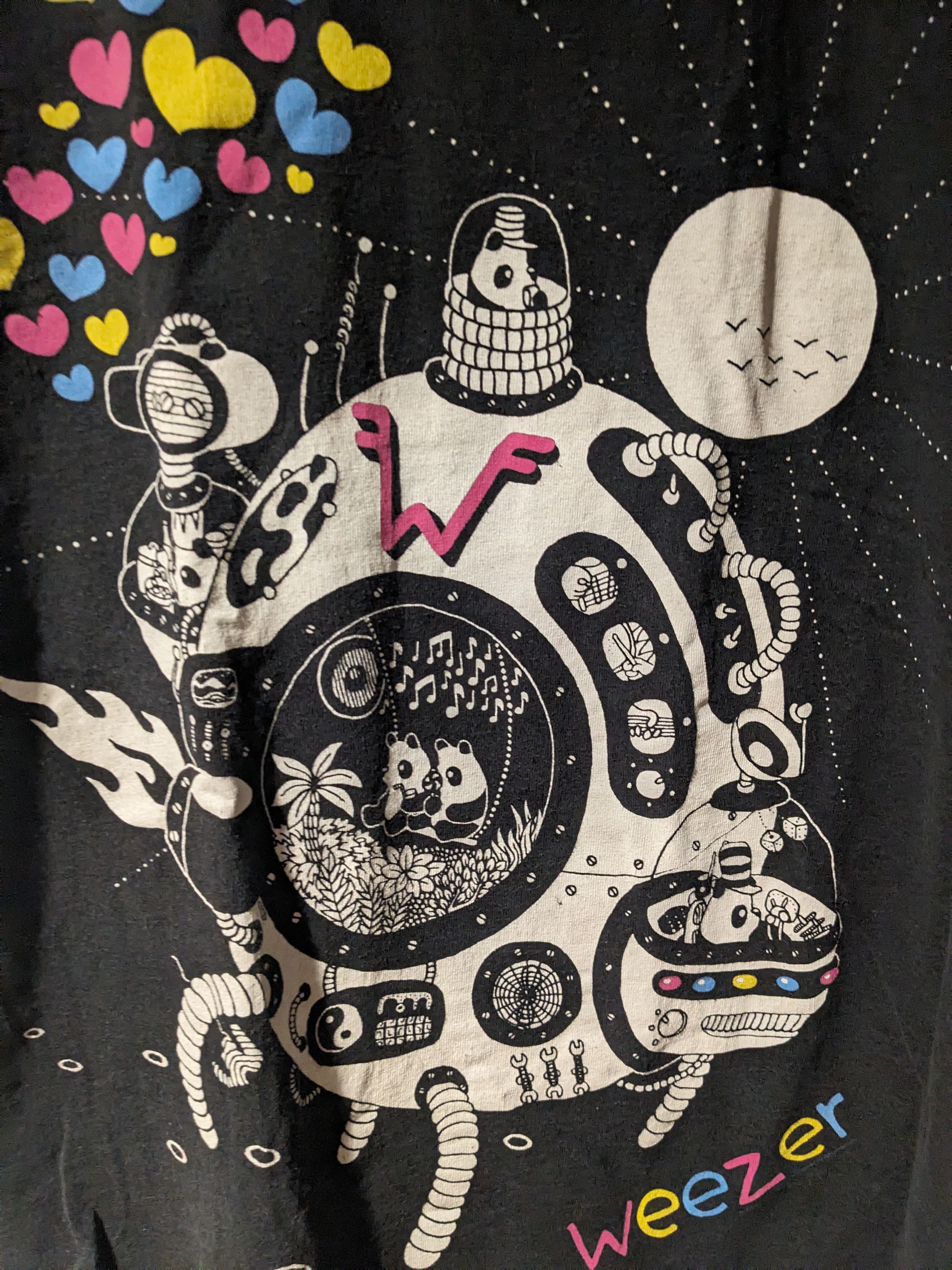Band Tees × Vintage Vintage Weezer Outer Space Panda Black Medium T-Shirt Size US M / EU 48-50 / 2 - 2 Thumbnail
