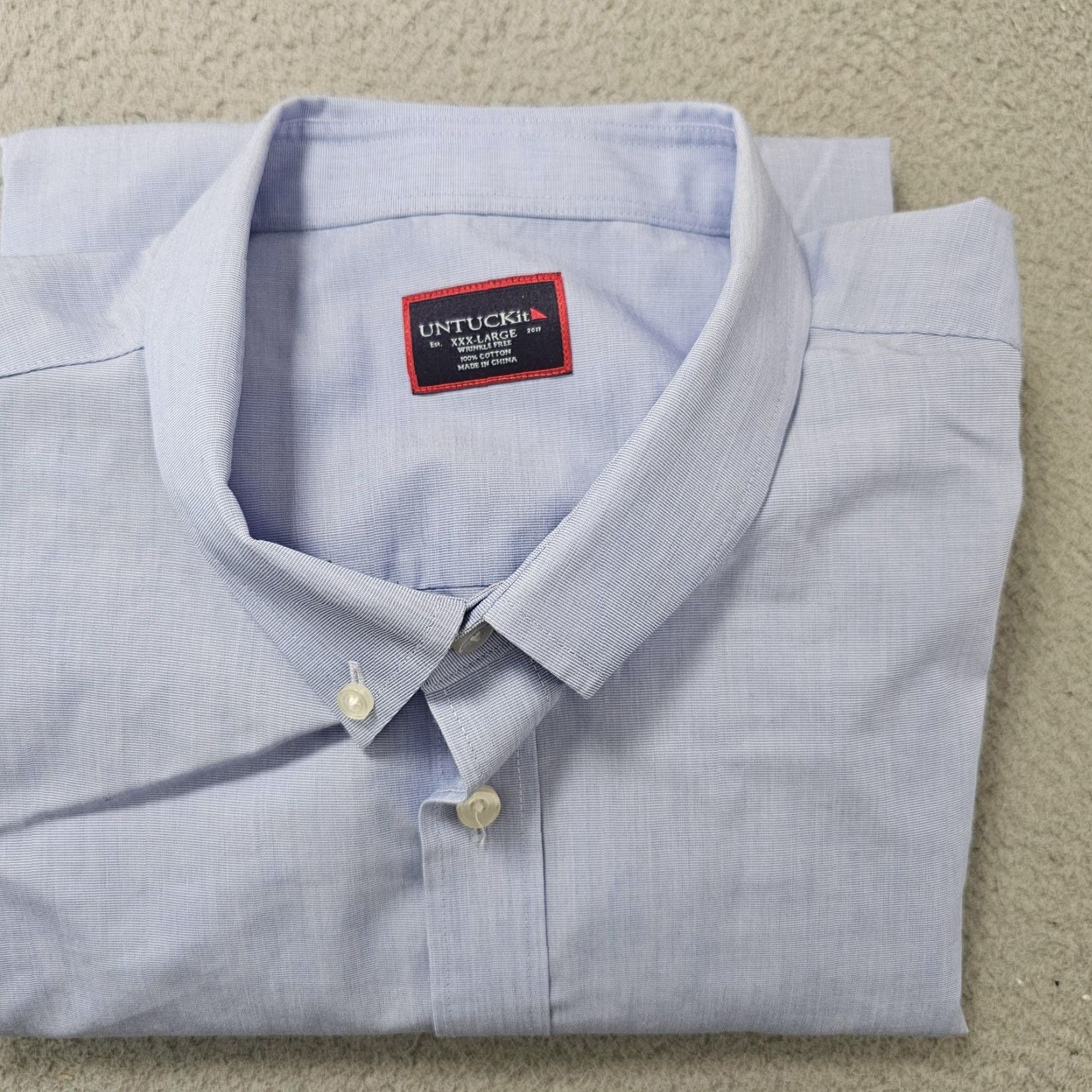 UNTUCKit UNTUCKit Shirt Mens 3XL Blue Wrinkle Free Long Sleeve Button Down Cotton Size US XXL / EU 58 / 5 - 2 Thumbnail