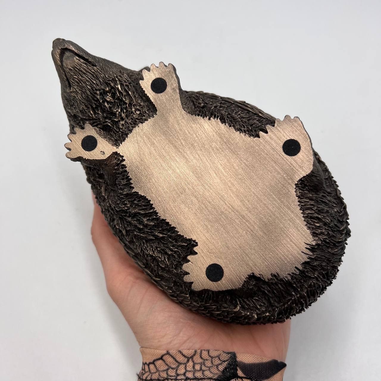 Vintage Hedgehog Statue Figure Polystone Bronze Made in Italy 1.1 kg Size ONE SIZE - 7 Thumbnail