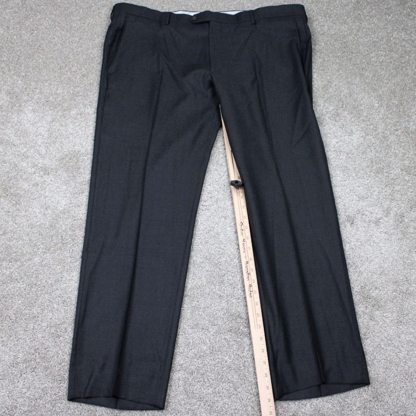 Vintage Guabello Pants Men 42 Gray Flat Front Wool 30" Inseam Dress Pants - Relaxed Fit, Solid, 100% Wool, Zip Closure, Machine Washable, Brand Guabello Size US 42 / EU 58 - 3 Thumbnail