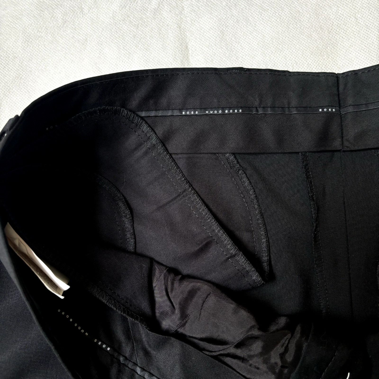 Hugo Boss Hugo Boss Men's Black Dress Pants Size 35R Virgin Wool Pleat Size 34R - 6 Thumbnail