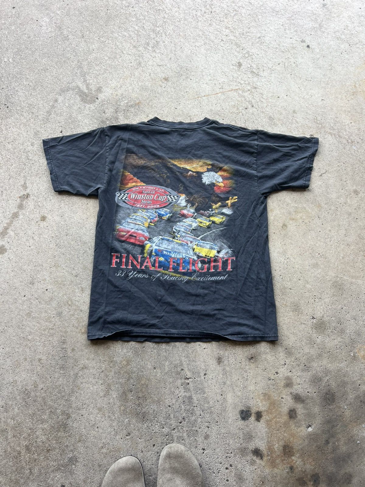 NASCAR Vintage Y2K Faded Black NASCAR Winston Cup Racing Tee Shirt Size US L / EU 52-54 / 3 - 3 Thumbnail