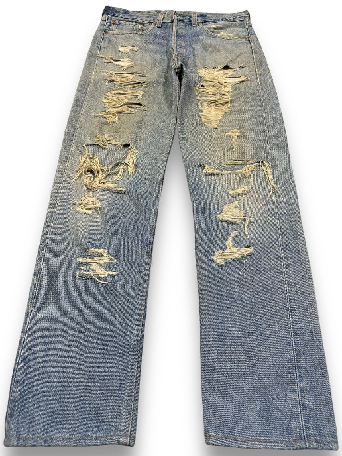 Levi's Vintage 90s Levis 501 Mud Wash Distressed Grunge Jeans Size US 30 / EU 46 - 1 Thumbnail