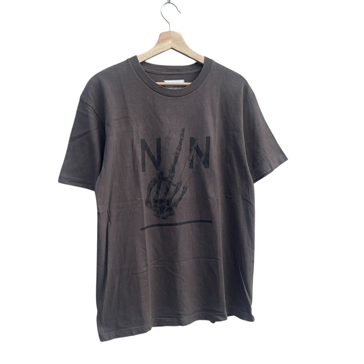 Number (N)ine Number (N)INE PAIN FUCK Skeleton Faded Gray Tees Size US M / EU 48-50 / 2 - 3 Thumbnail