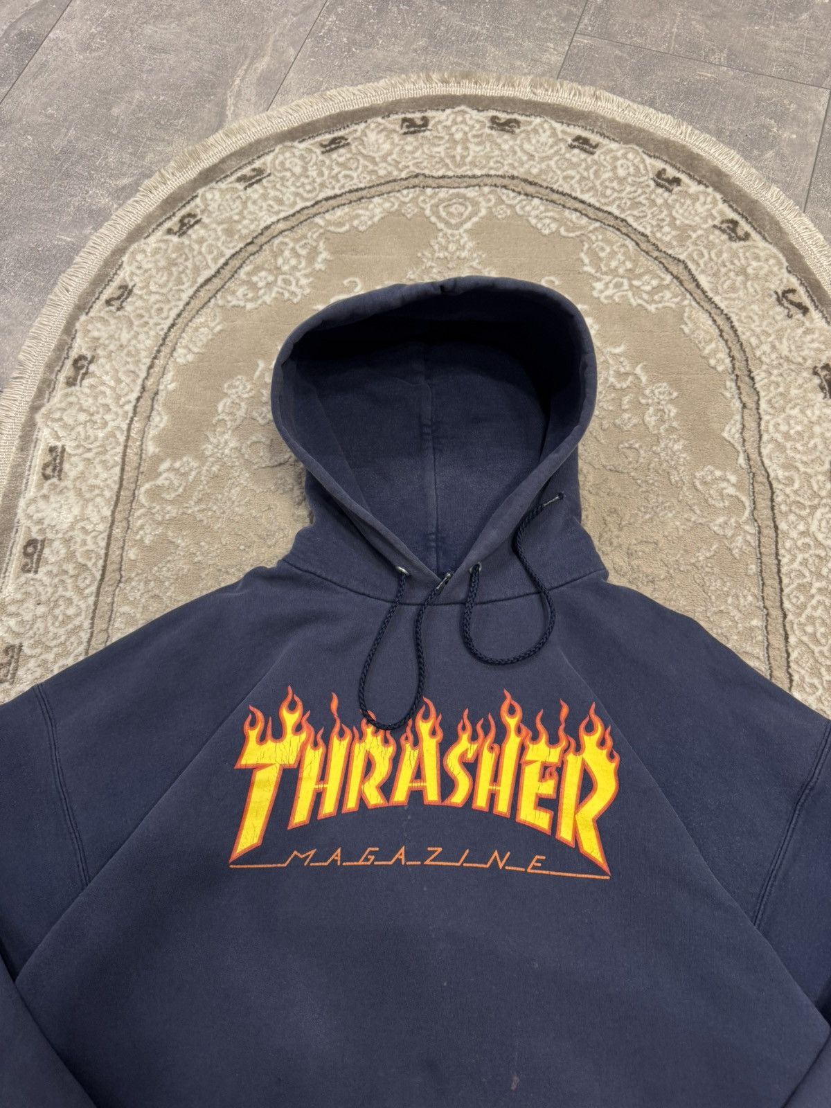 Thrasher Vintage 90s Thrasher Magazine Distressed Hoodie Sweatshirt Size US L / EU 52-54 / 3 - 4 Thumbnail