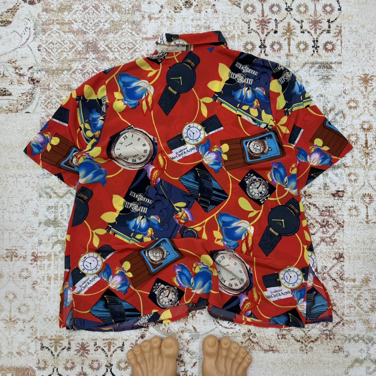 Hysteric Glamour Vintage Surf Style Button Up Shirts Clock Overprinted Size US XL / EU 56 / 4 - 5 Thumbnail