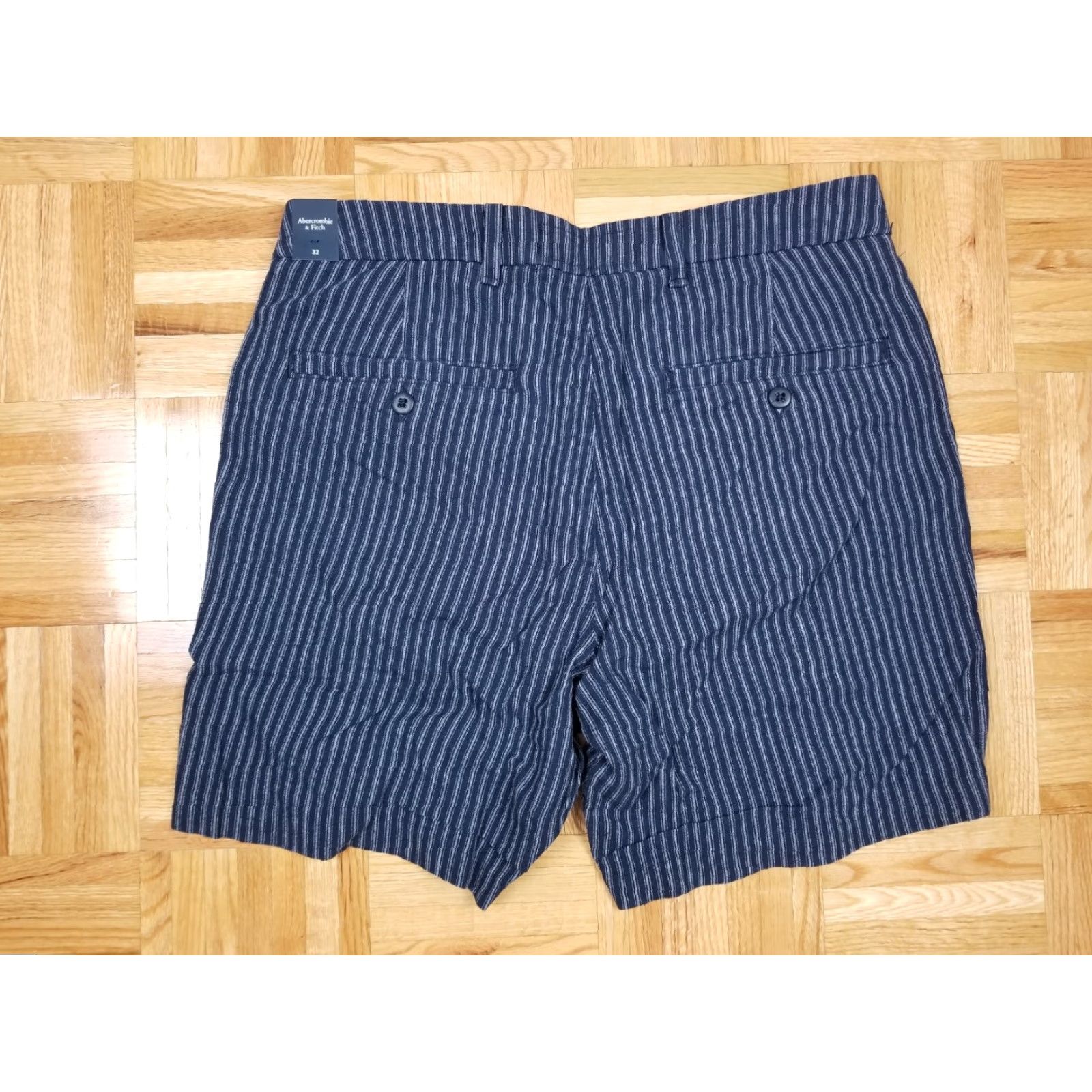 Abercrombie & Fitch Abercrombie & Fitch Strips Shorts Men’s 32 Chino Canvas Lined Blue 32 Inch 17 Inch Regular Vintage Mens Size US 32 / EU 48 - 4 Thumbnail