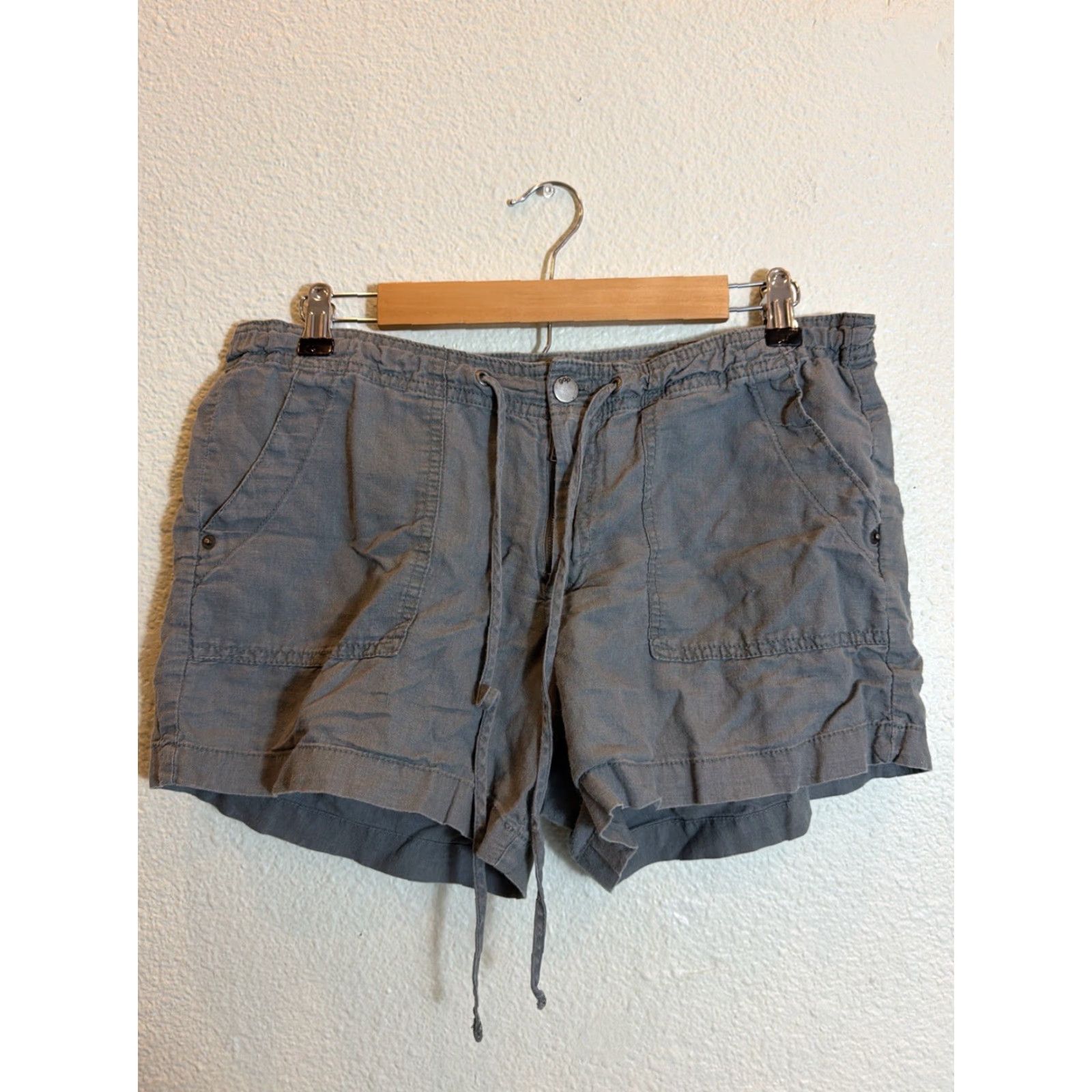 Gap Gap Chino Shorts Women's 10 Linen Cotton Olive Drawstring 34x4 Regular Green Size 32" / US 10 / IT 46 - 2 Thumbnail