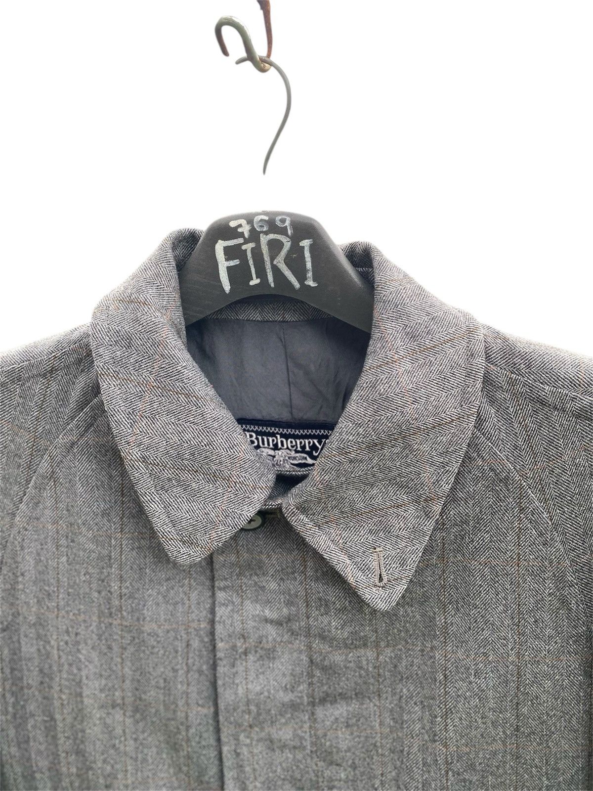 Burberry Prorsum Vintage 80s Burberrys’ London Grey Wool Overcoat Size 40R - 6 Thumbnail
