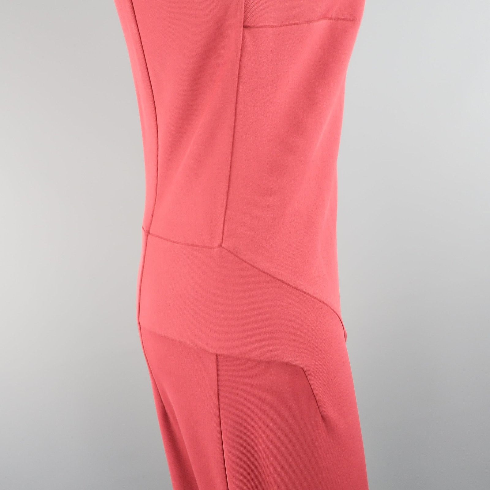 Yves Saint Laurent Size 14 Burgundy Viscose Blend V Neck Shift Dress Size XL / US 12-14 / IT 48-50 - 5 Thumbnail
