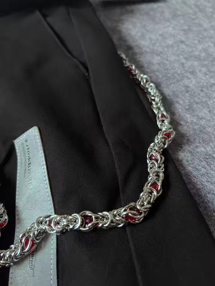 Jean Snake Bone Clamp Red Beads Pants Chain Size ONE SIZE - 6 Thumbnail