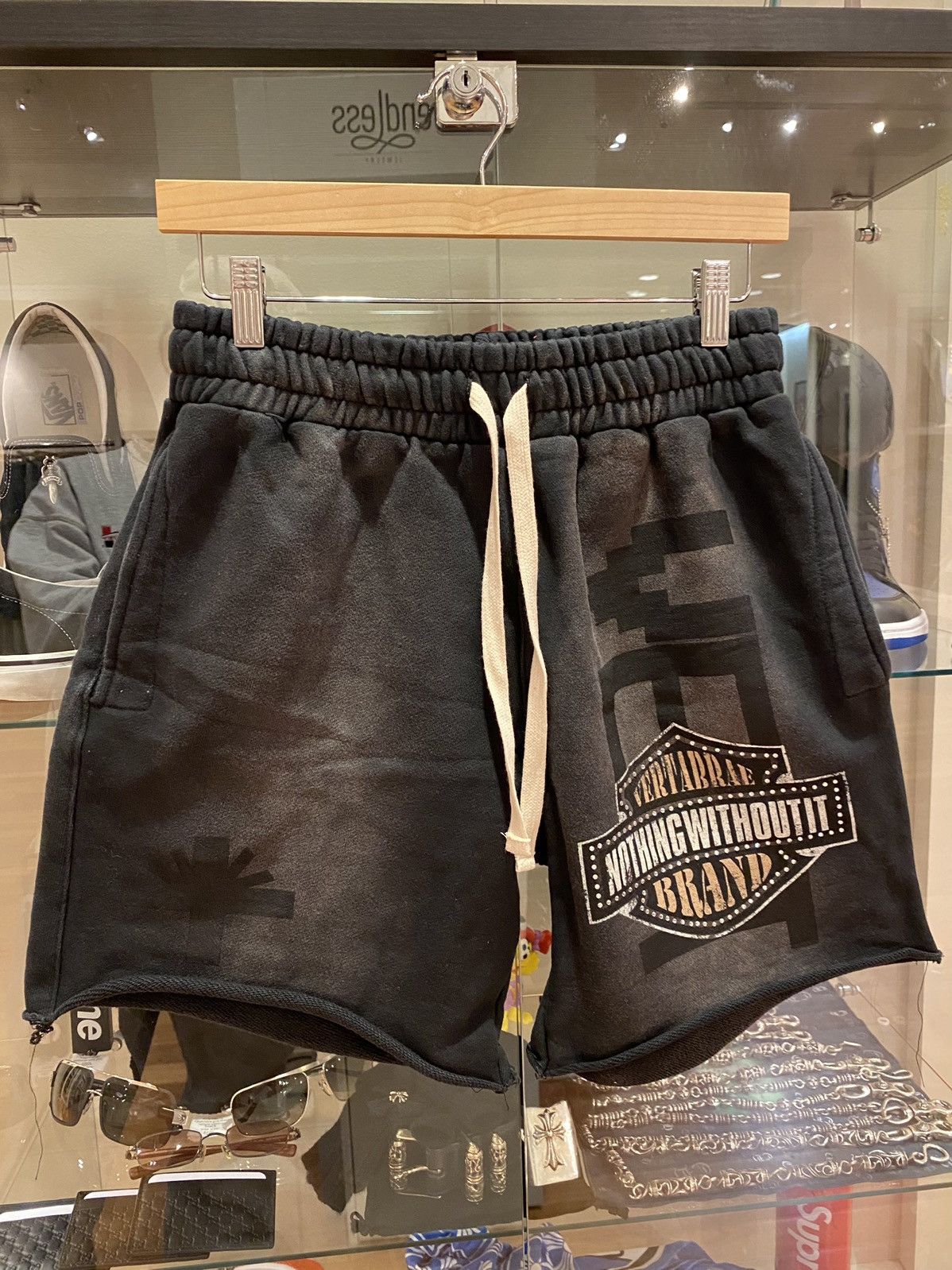 image of Vertabrae Emblem Shorts in Black, Men's (Size 36)