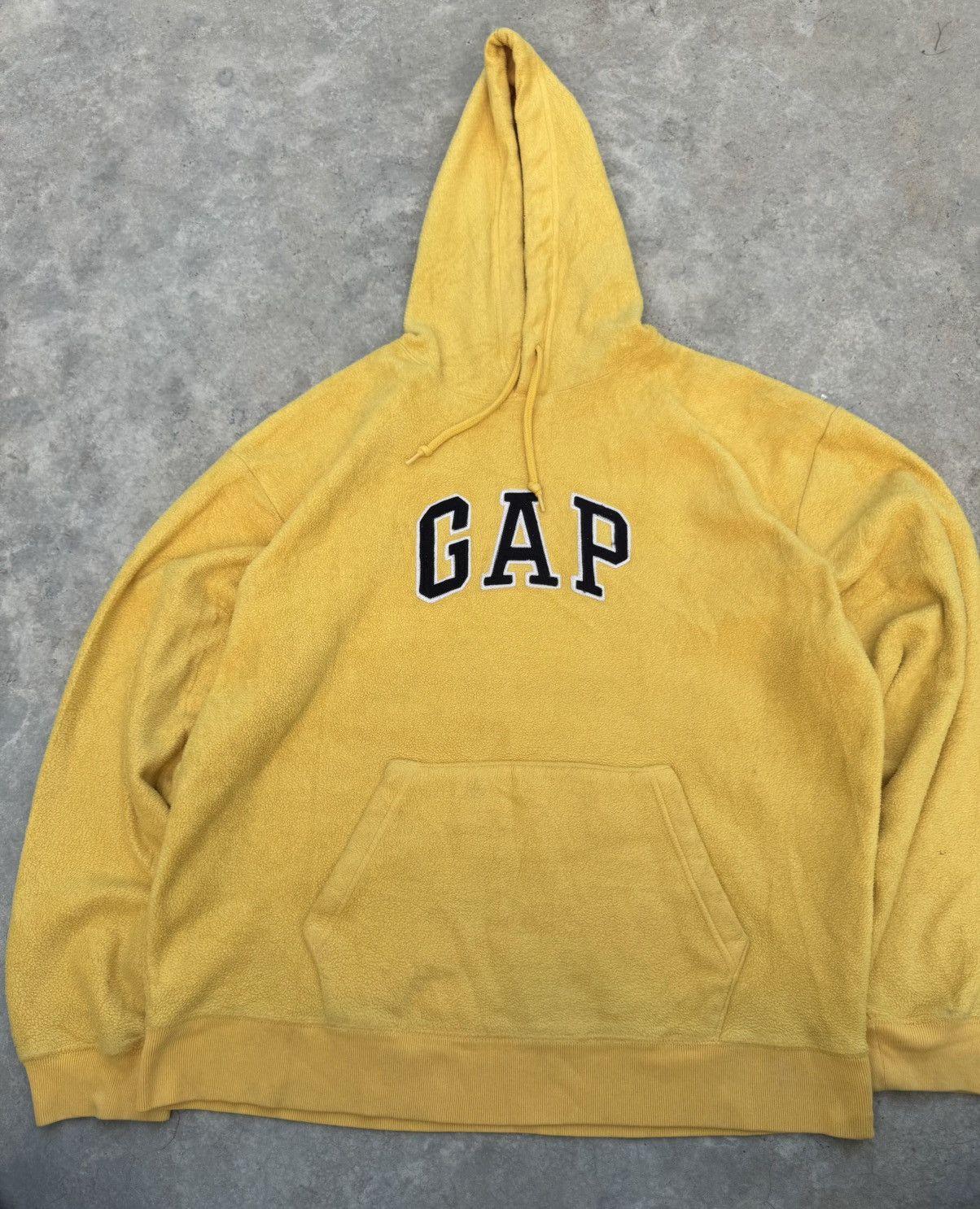 Gap Gap Yellow Velvet Hoodie Vintage Size US XL / EU 56 / 4 - 1 Thumbnail