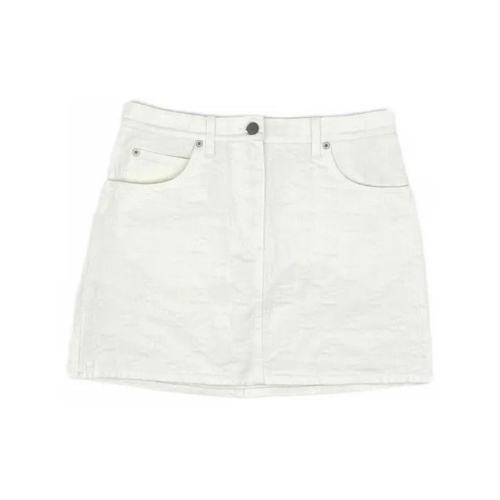 Other GUCCI White GG Jacquard Denim Skirt-2507 Size 39" - 8 Thumbnail