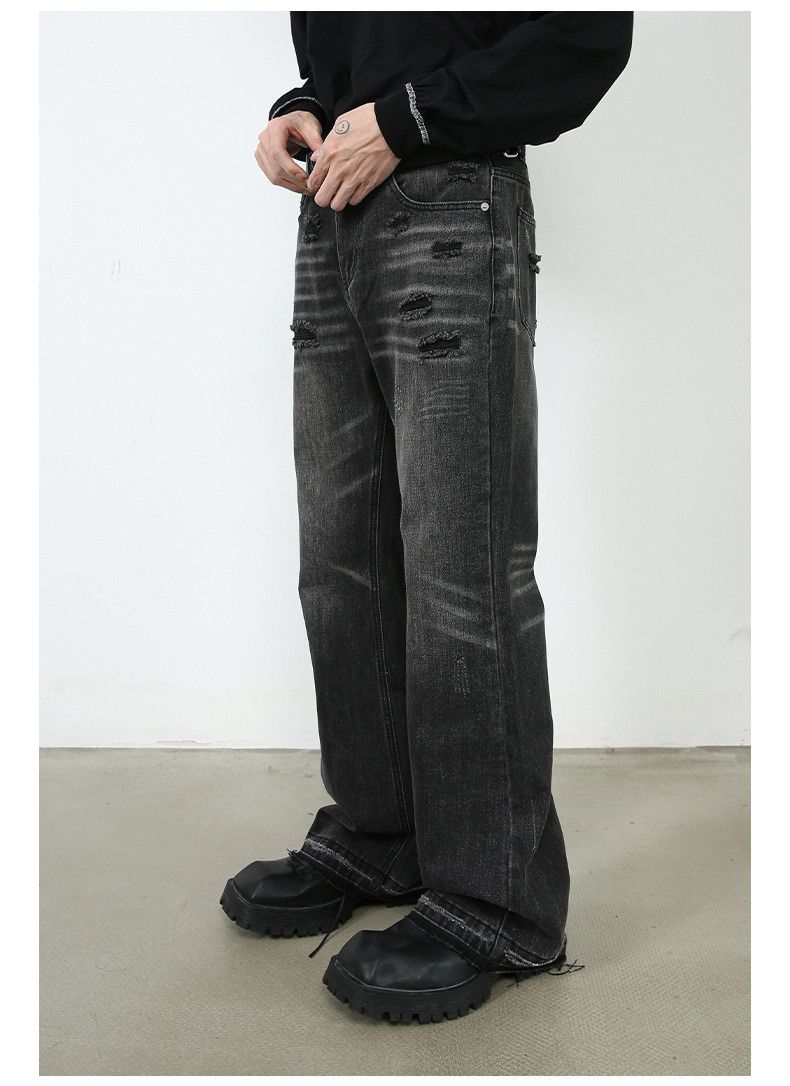 Japanese Brand × Jean Vintage washed straight-leg distressed jeans Size US 32 / EU 48 - 4 Thumbnail