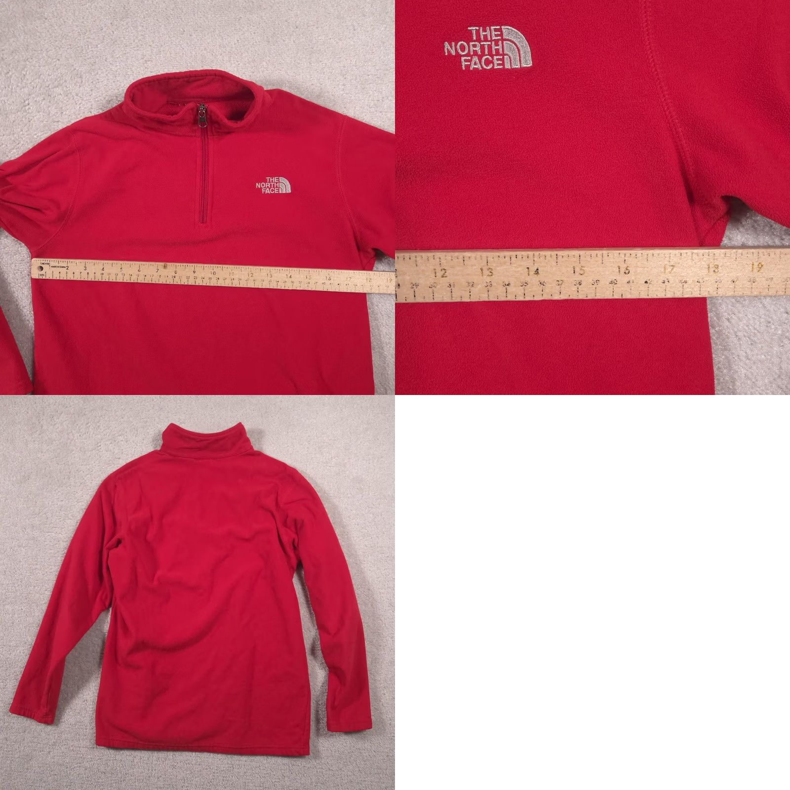 The North Face The North Face Pullover Womens XS Red Fleece 1/4 Zip Mock Neck Long Sleeve Size XL / US 12-14 / IT 48-50 - 8 Thumbnail