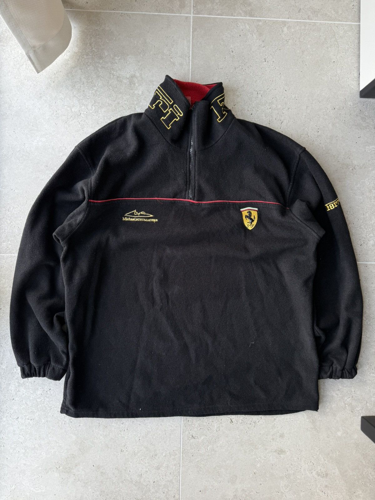 Ferrari Vintage 90s Ferrari Michael Schumacher Fleece Jacket Size US XL / EU 56 / 4 - 1 Thumbnail