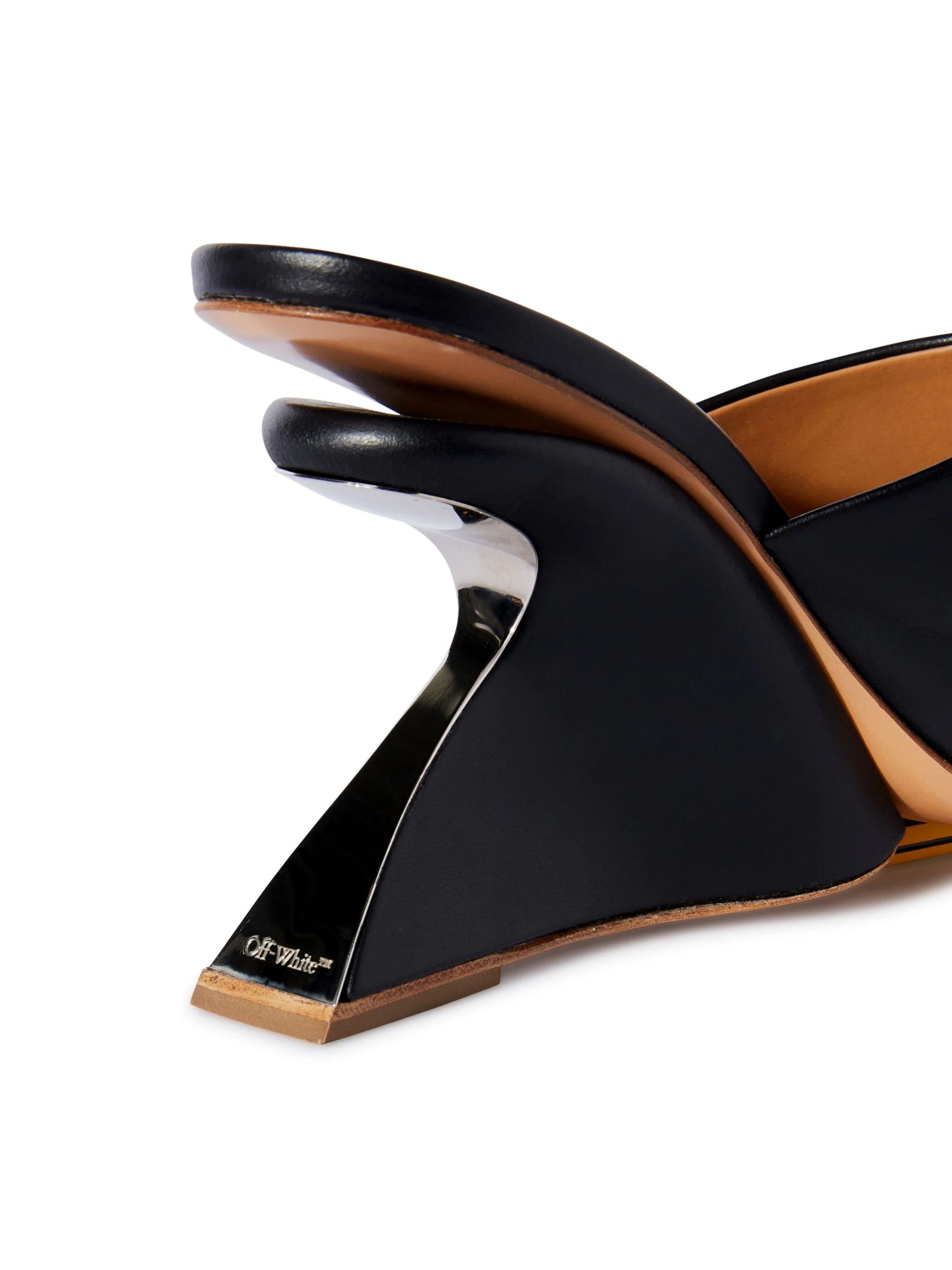 Off-White o1s22i1n0824 Jug Leather Wedge Mules in Black Size US 6 / IT 36 - 4 Thumbnail