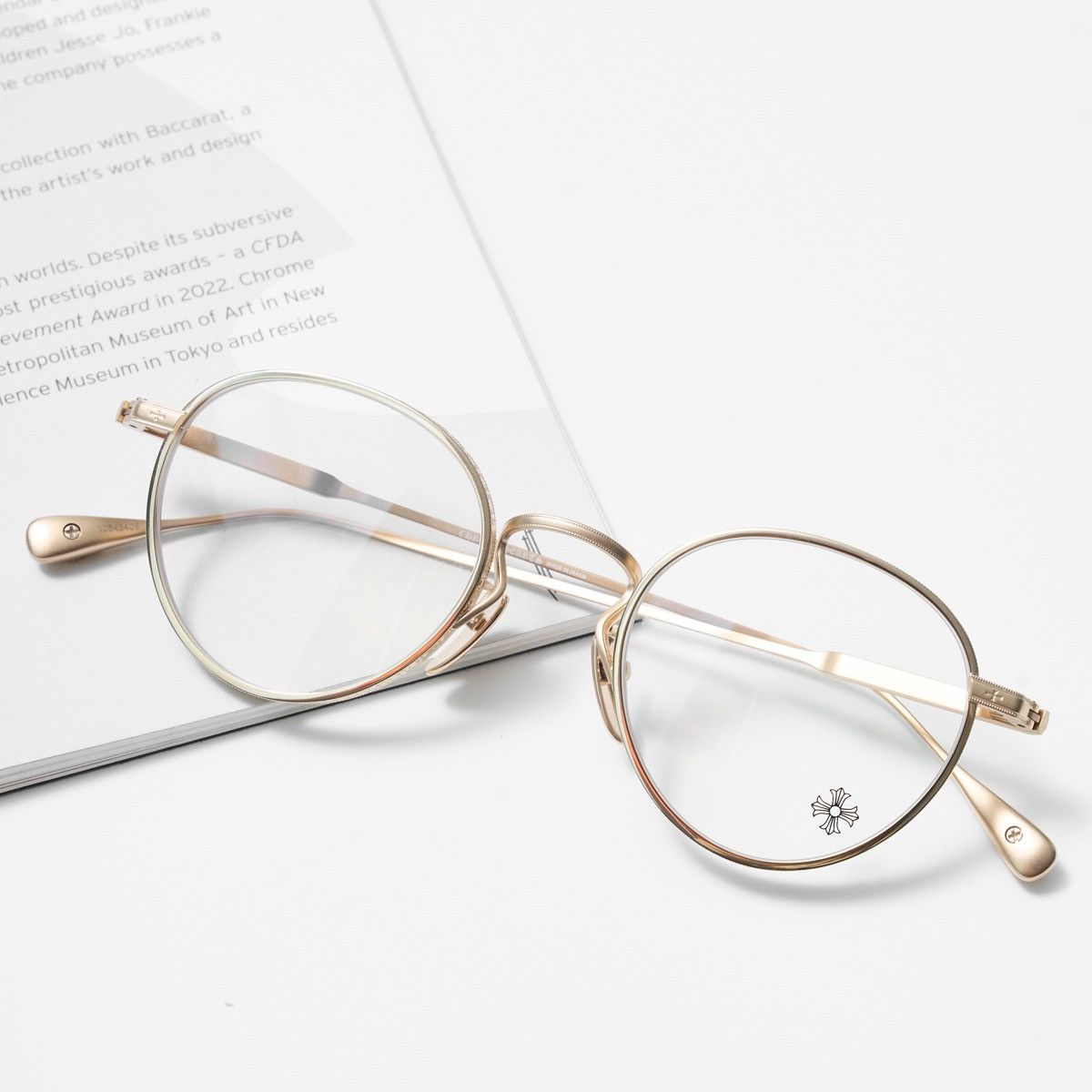 Chrome Hearts CHROME HEARTS THICK GOLD PLATED/MATTE GOLD PLATED GLASSES Size ONE SIZE - 6 Thumbnail