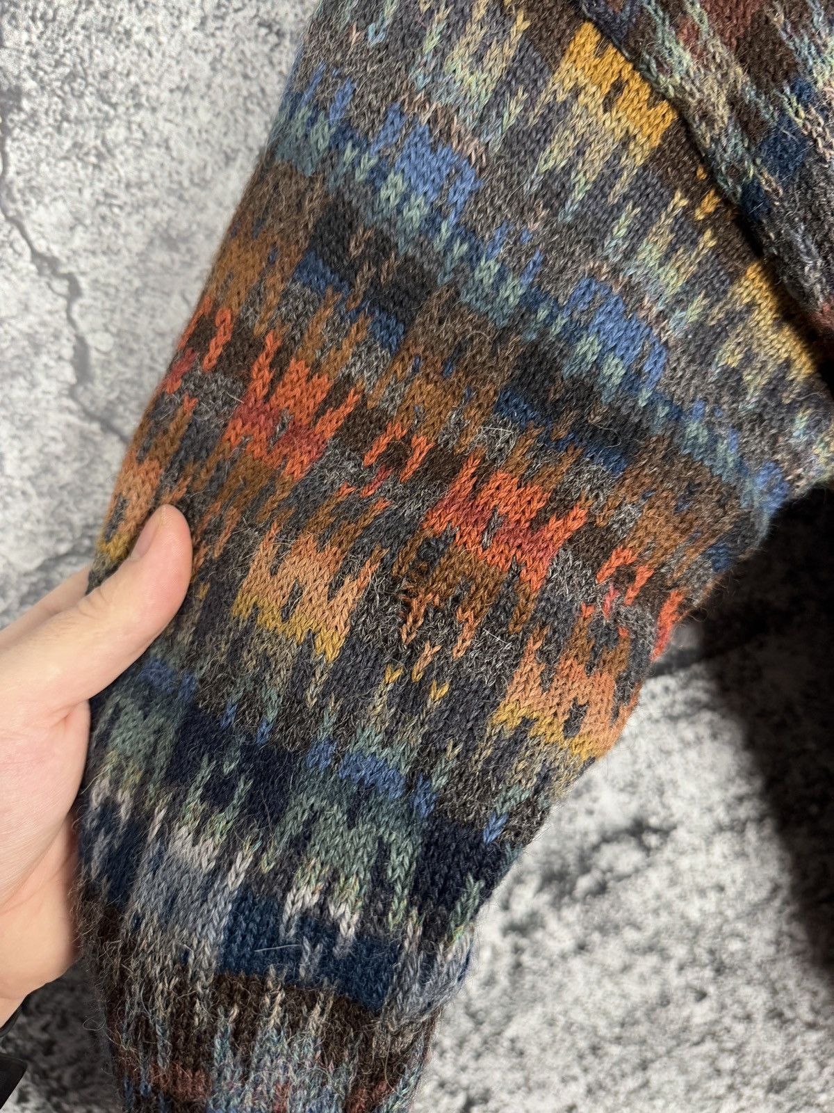 Vintage The Alpaca Collection Cardigan Multicolor Sweater M