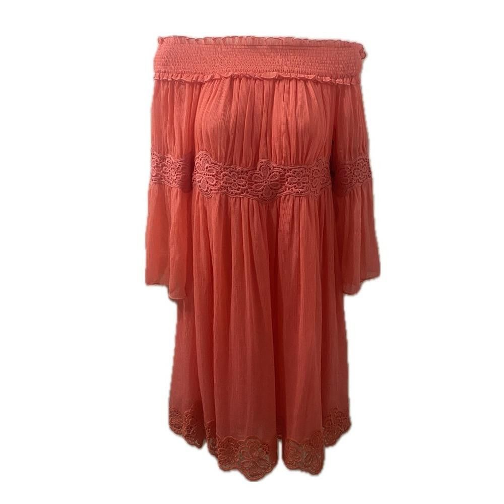 Designer Adrianna Papell Spirited Away Coral Dress Size S / US 4 / IT 40 - 4 Thumbnail