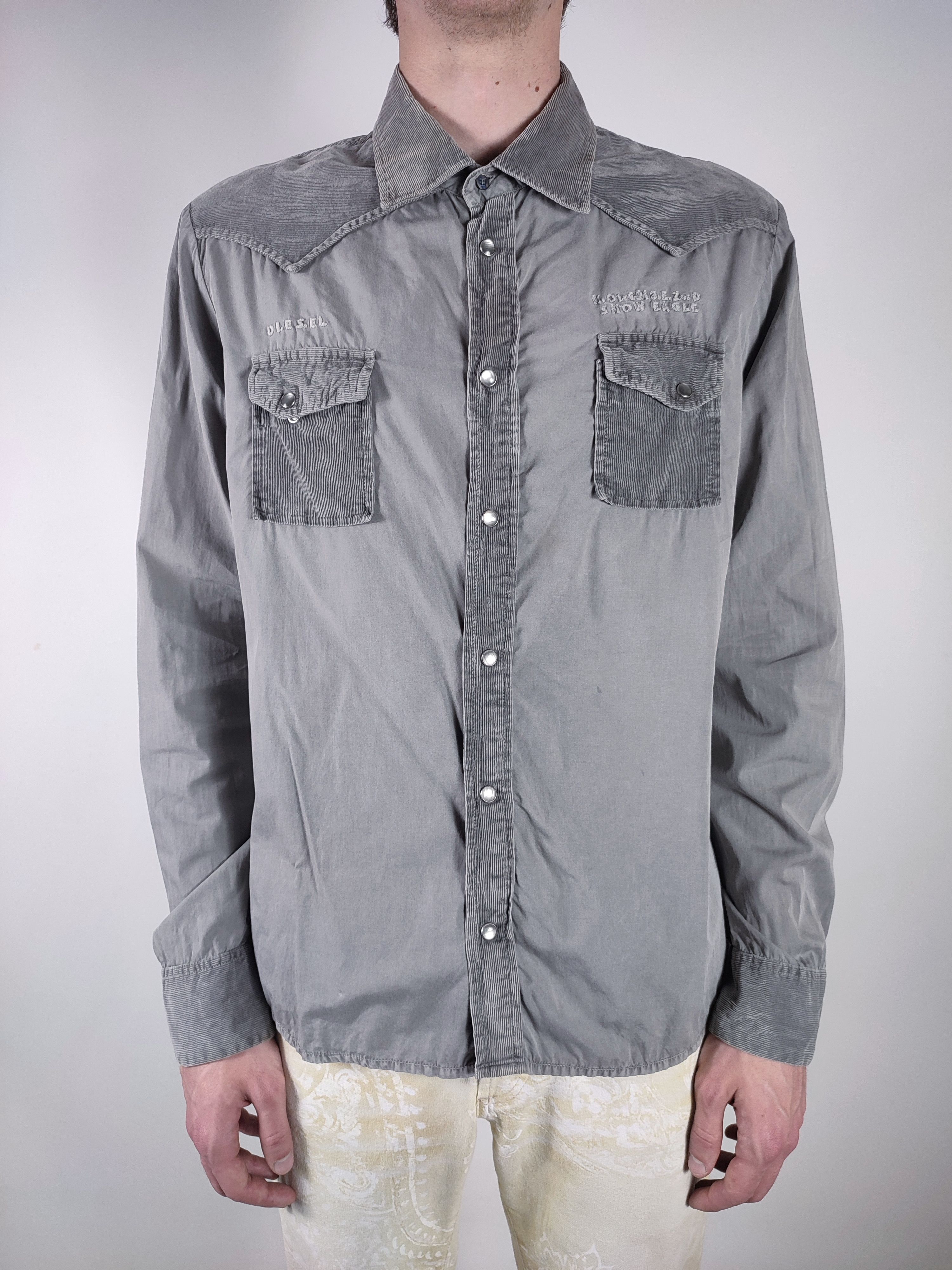 Diesel Diesel Corduroy Embroidered Eagle Shirt Size US L / EU 52-54 / 3 - 4 Thumbnail