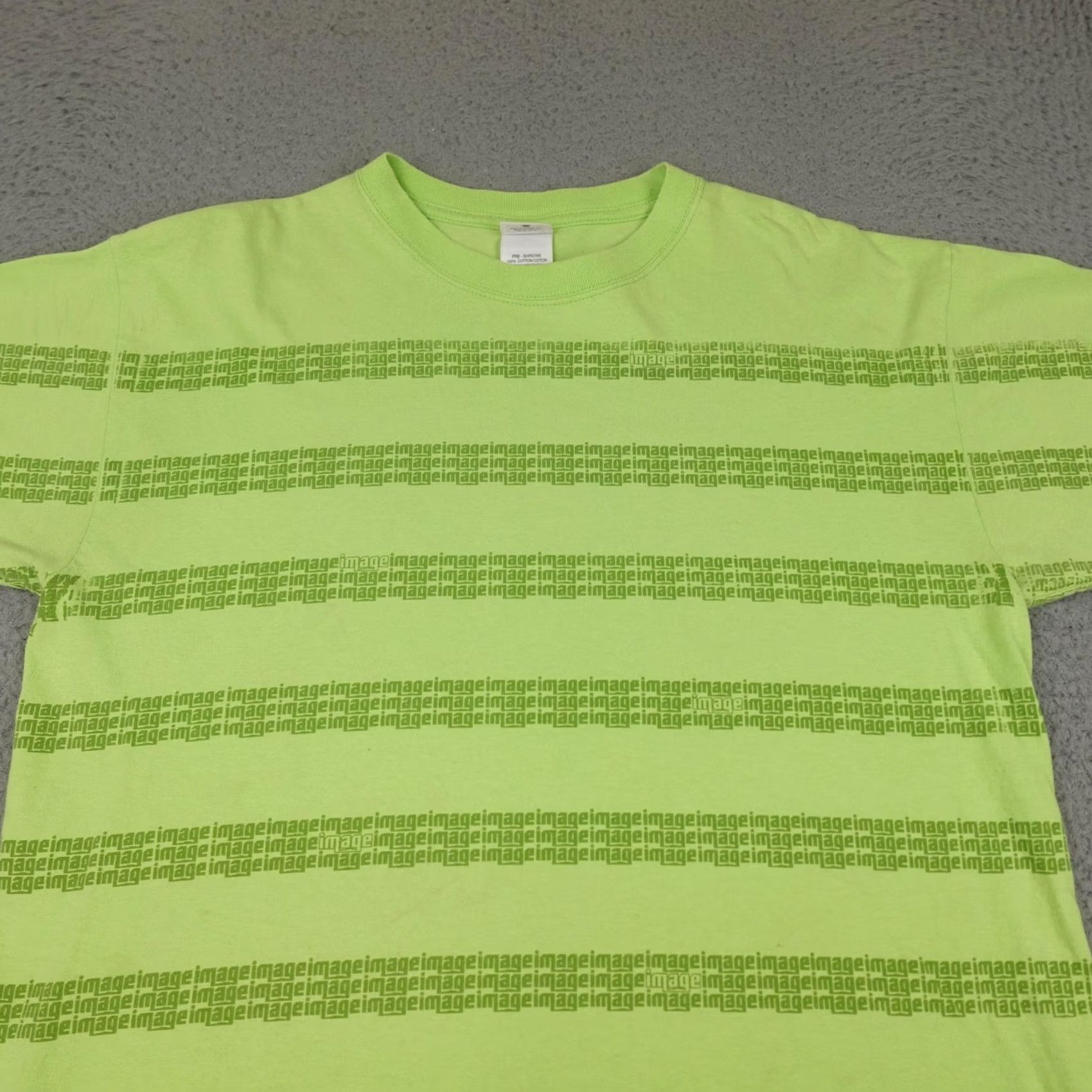 Anvil Anvil Shirt Mens Large Green Graphic Neon Image All Over Print AOP Tee Cotton Size US L / EU 52-54 / 3 - 4 Thumbnail