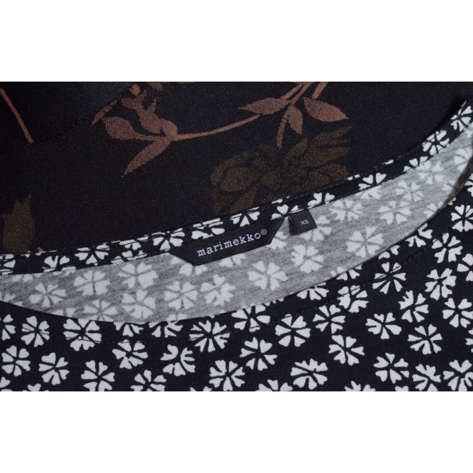 Marimekko Marimekko Shirt Dress Floral 3/4 Sleeve XS Black White Pocket Womens Size XS / US 0-2 / IT 36-38 - 6 Thumbnail