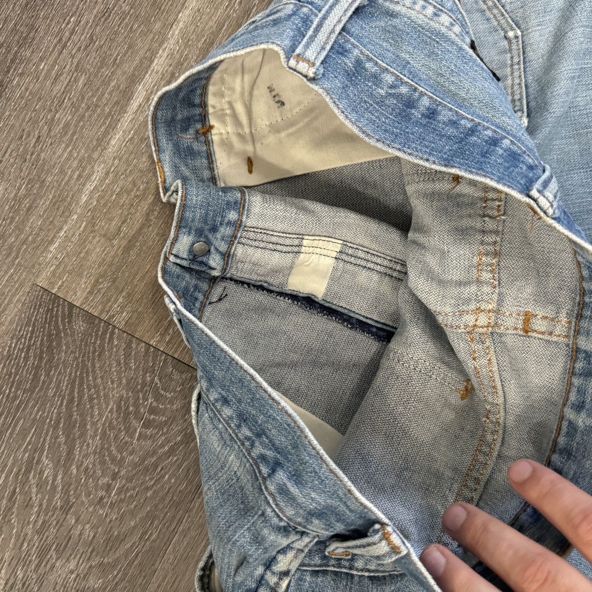 Vintage × Wrangler Vintage 1970s Wrangler Bellbottoms distressed & faded jeans Size US 34 / EU 50 - 5 Thumbnail