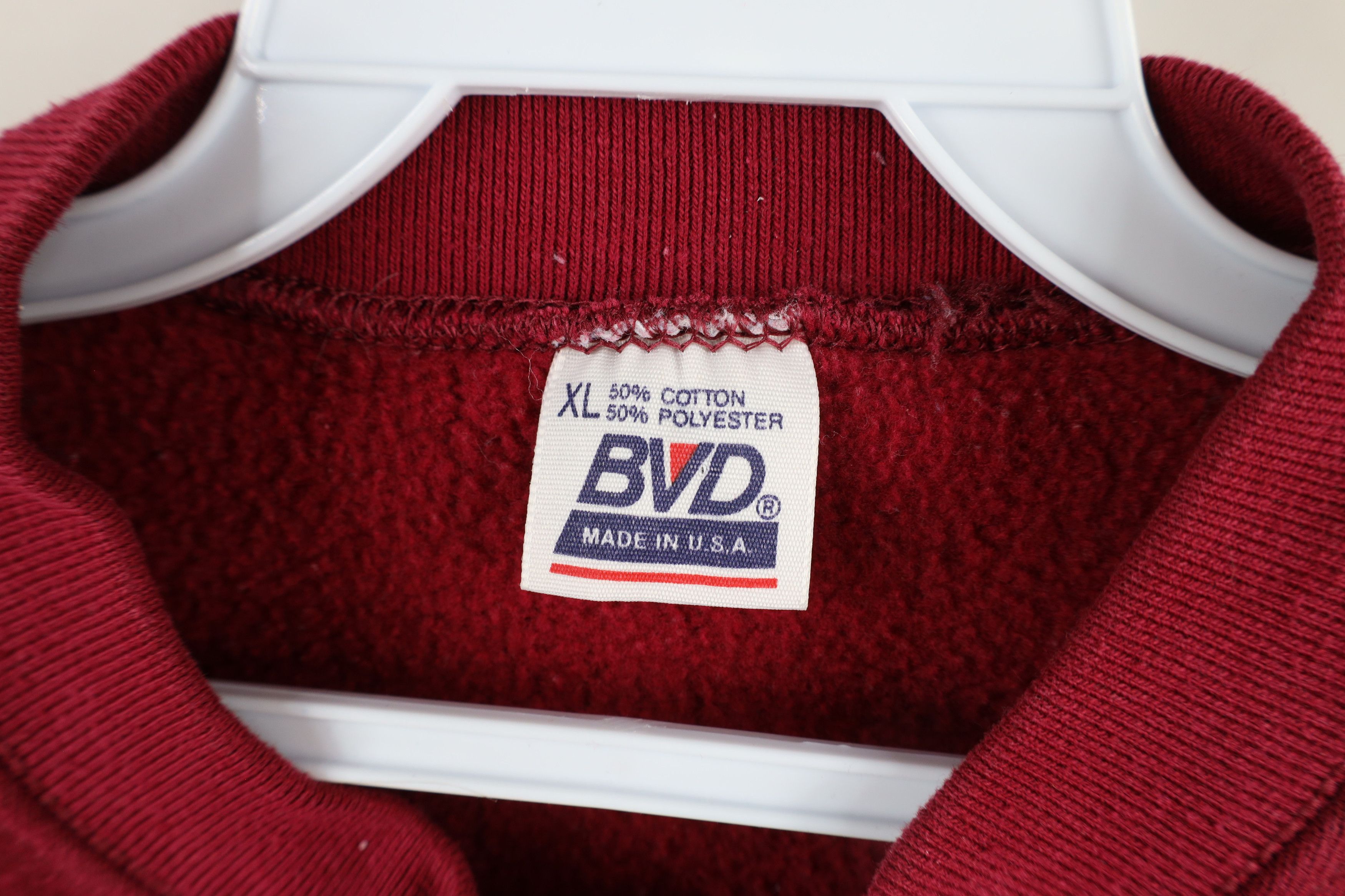 Vintage Vintage 90s Streetwear Blank Heavyweight Sweatshirt Red USA Size US XL / EU 56 / 4 - 9 Thumbnail