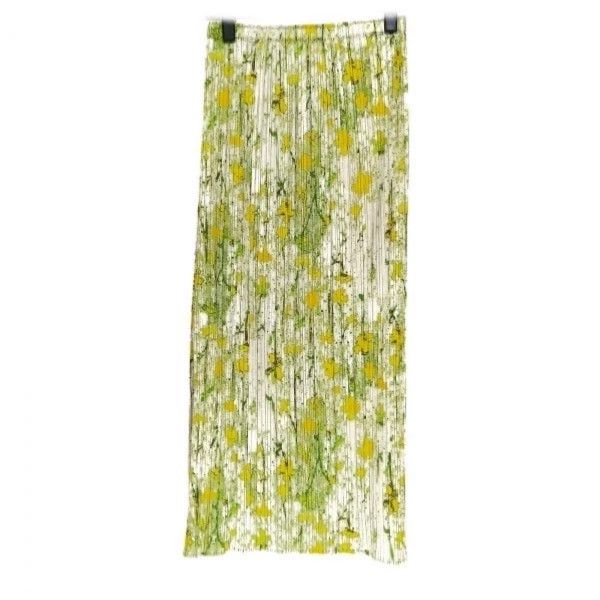 Issey Miyake Issey Miyake size:3 Green floral print skirt Size 31" - 1 Thumbnail