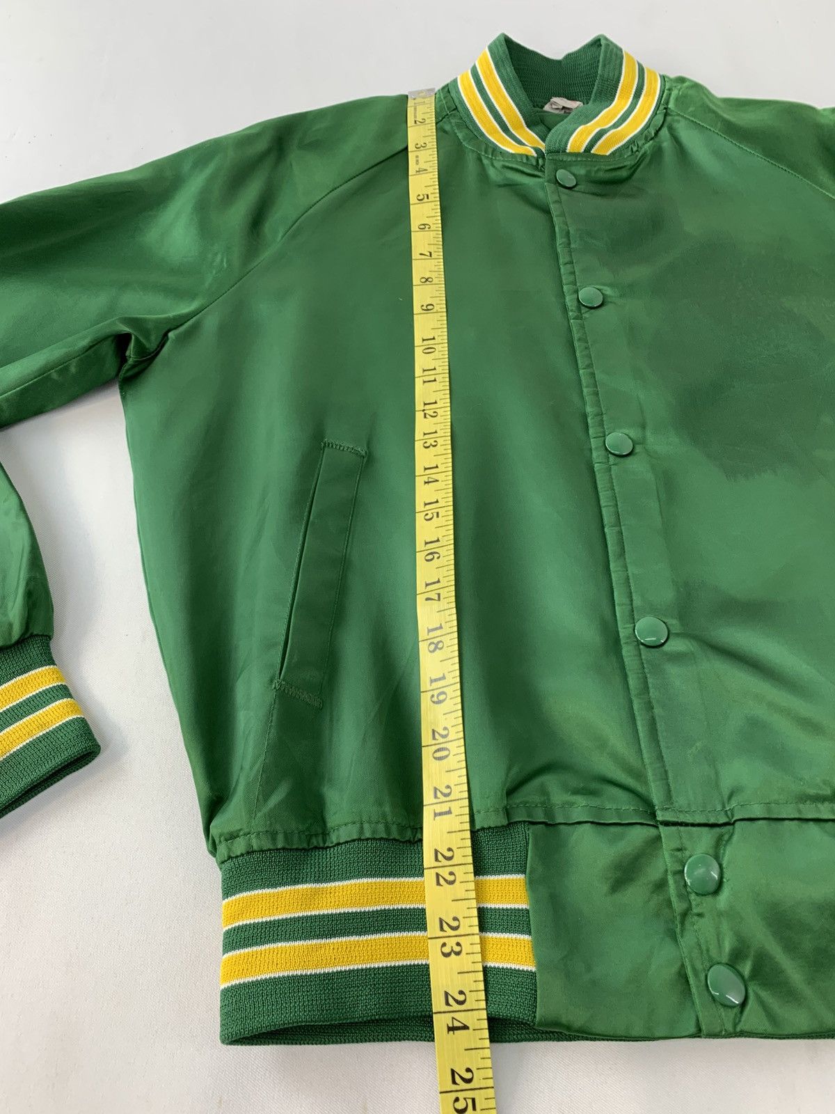 Other 90s Green Satin Bomber Varsity Jacket Made In Usa Plain Size US M / EU 48-50 / 2 - 9 Thumbnail