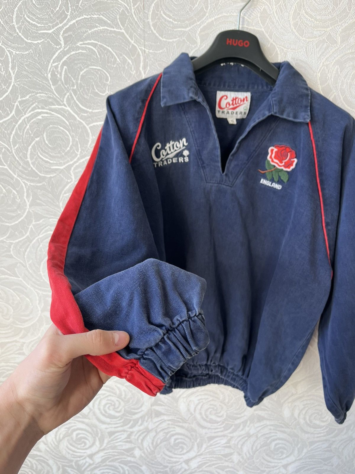 Cotton Traders Cotton Traders Vintage 90s England Rugby Shirt Navy Red XL Size US XL / EU 56 / 4 - 3 Thumbnail