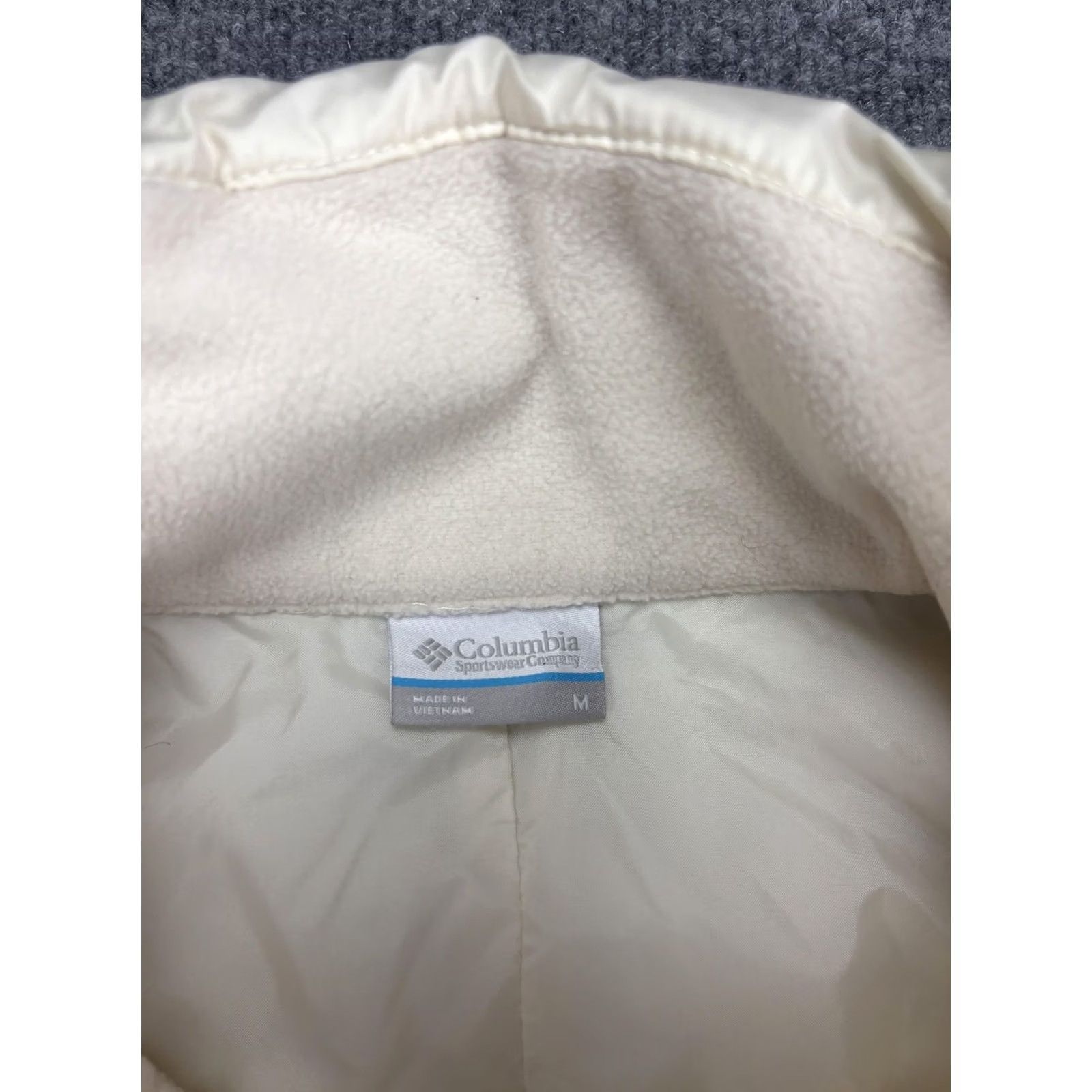 Vintage Columbia Vest Womens Medium White Quilted Fleece Lined Full Zip Pockets Size M / US 6-8 / IT 42-44 - 2 Thumbnail