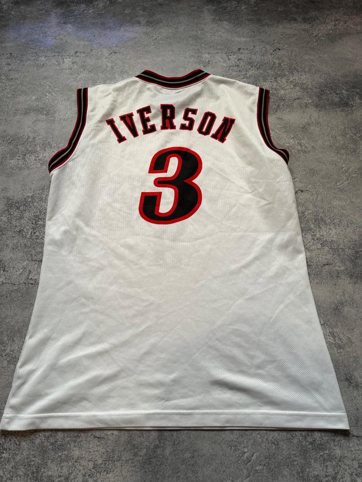Champion VTG 00s NBA ALLEN IVERSON PHILADELPHIA 76ER CHAMPION JERSEY Size US L / EU 52-54 / 3 - 7 Thumbnail