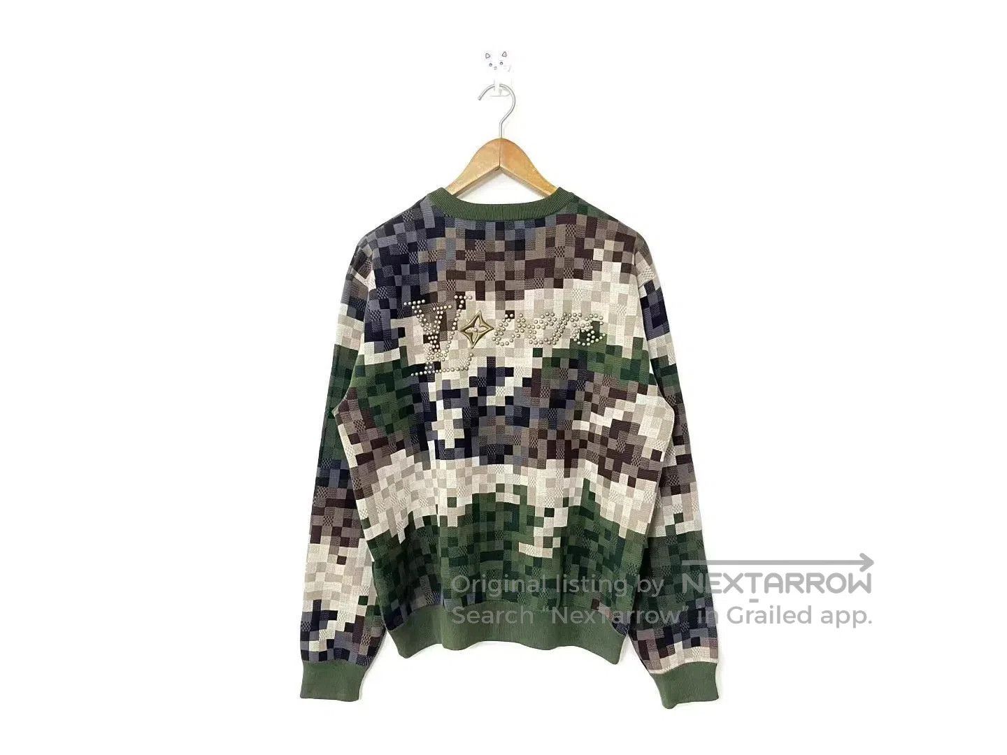 Louis Vuitton Green Pixel Pattern Long Sleeve Sweater. Size US M / EU 48-50 / 2 - 2 Thumbnail