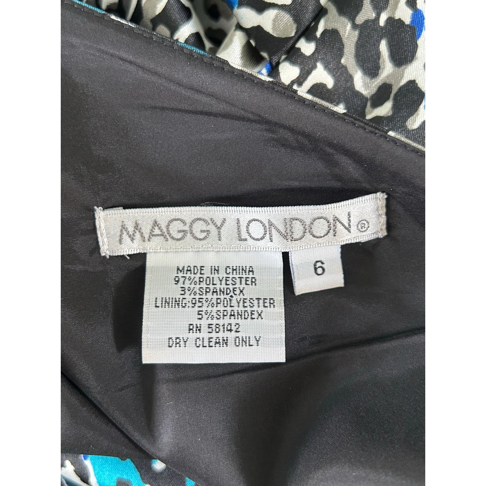 MAGGY LONDON Maggy London Print Ruched One Shoulder Cocktail Dress S 6 8 Size M / US 6-8 / IT 42-44 - 8 Thumbnail