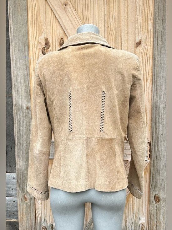 Other Vintage 90s BT Limited Short Tan Suede Zip Jacket~L~ Size L / US 10 / IT 46 - 5 Thumbnail