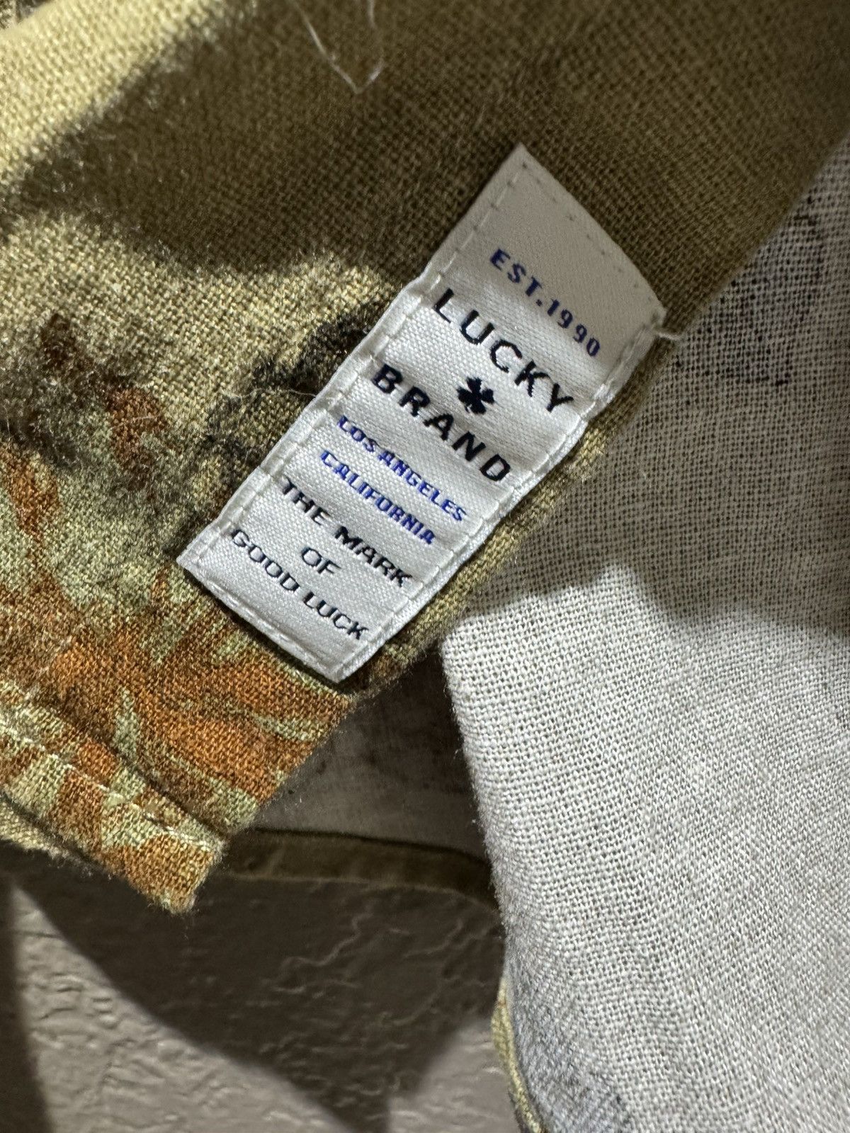 Lucky Brand Lucky Brand Olive Green Floral Hawaiian Short Sleeve Button Size US S / EU 44-46 / 1 - 8 Thumbnail