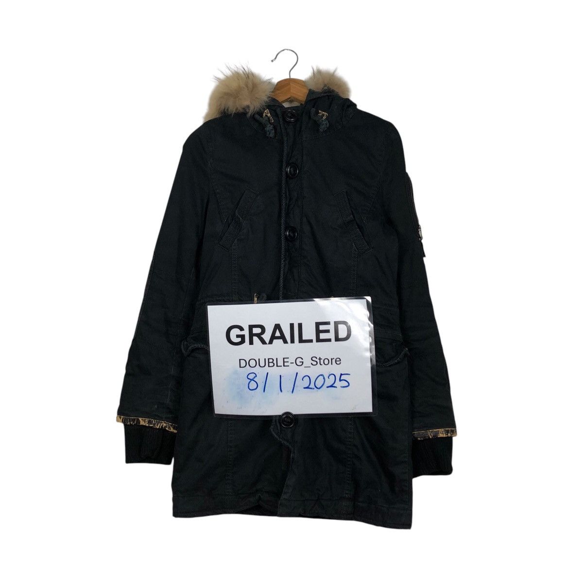 Japanese Brand Vintage Parka Jacket Moussy Military Design Mink Fur Hoodie Size US M / EU 48-50 / 2 - 1 Thumbnail