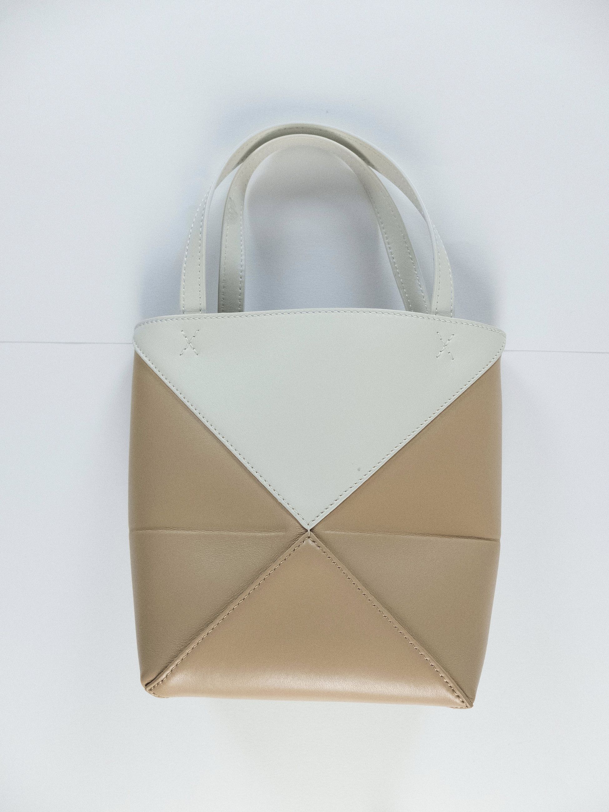 Loewe LOEWE Puzzle Fold Mini beige & white leather tote bag NWT Size ONE SIZE - 8 Thumbnail