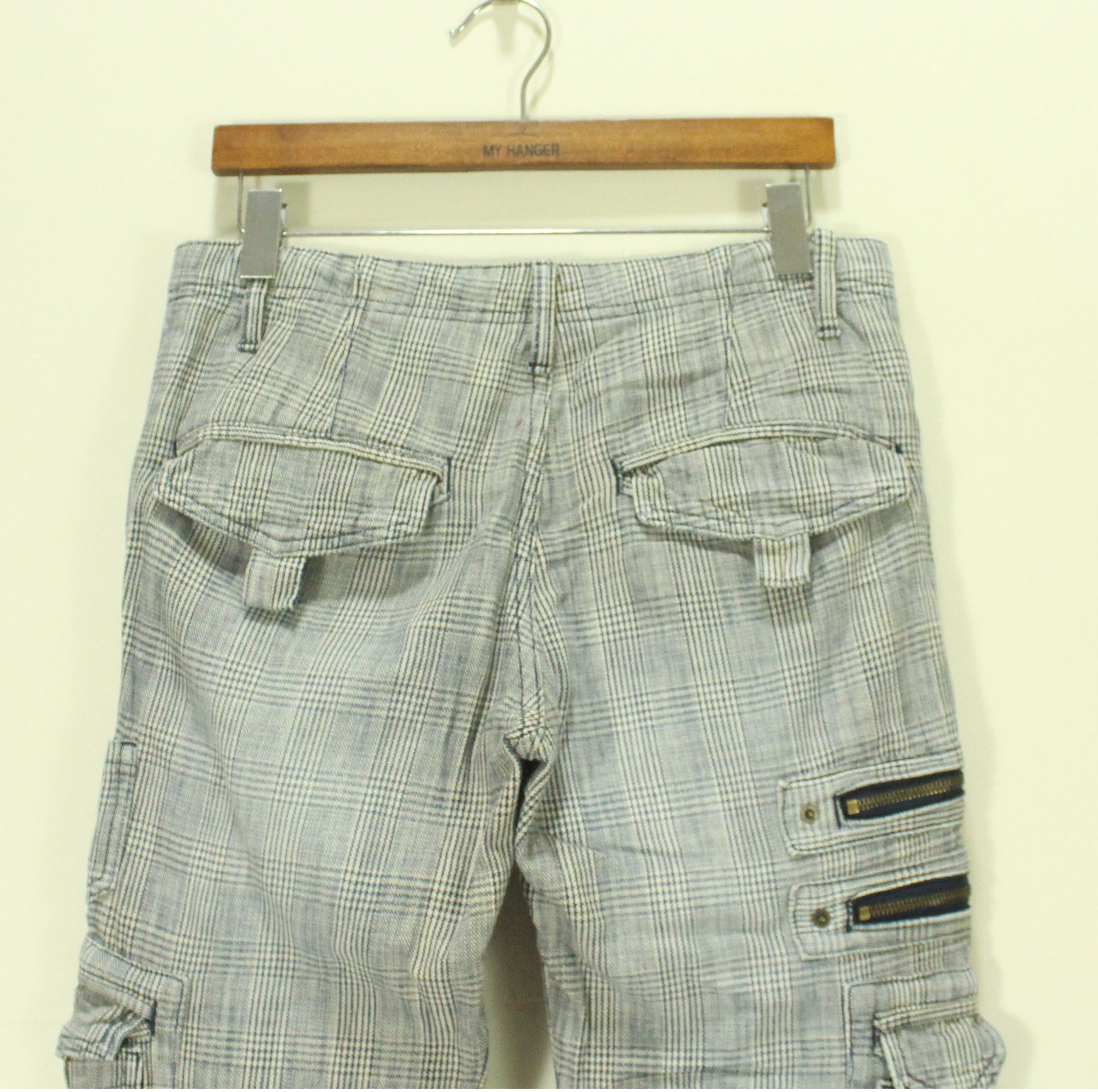 semanticdesign SEMANTIC DESIGN Pants Tactical Cargos Plaid Woven Rare Size US 31 - 12 Thumbnail