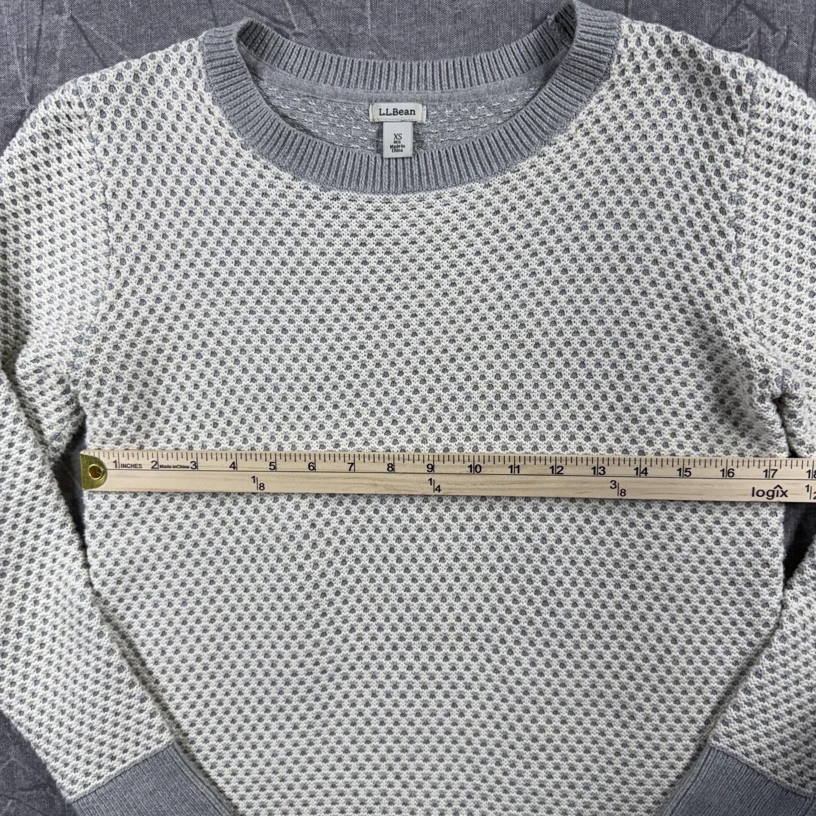 L.L. Bean L.L. Bean Sweater Women's XS Grey 100% Organic Cotton Knit Size XS / US 0-2 / IT 36-38 - 4 Thumbnail