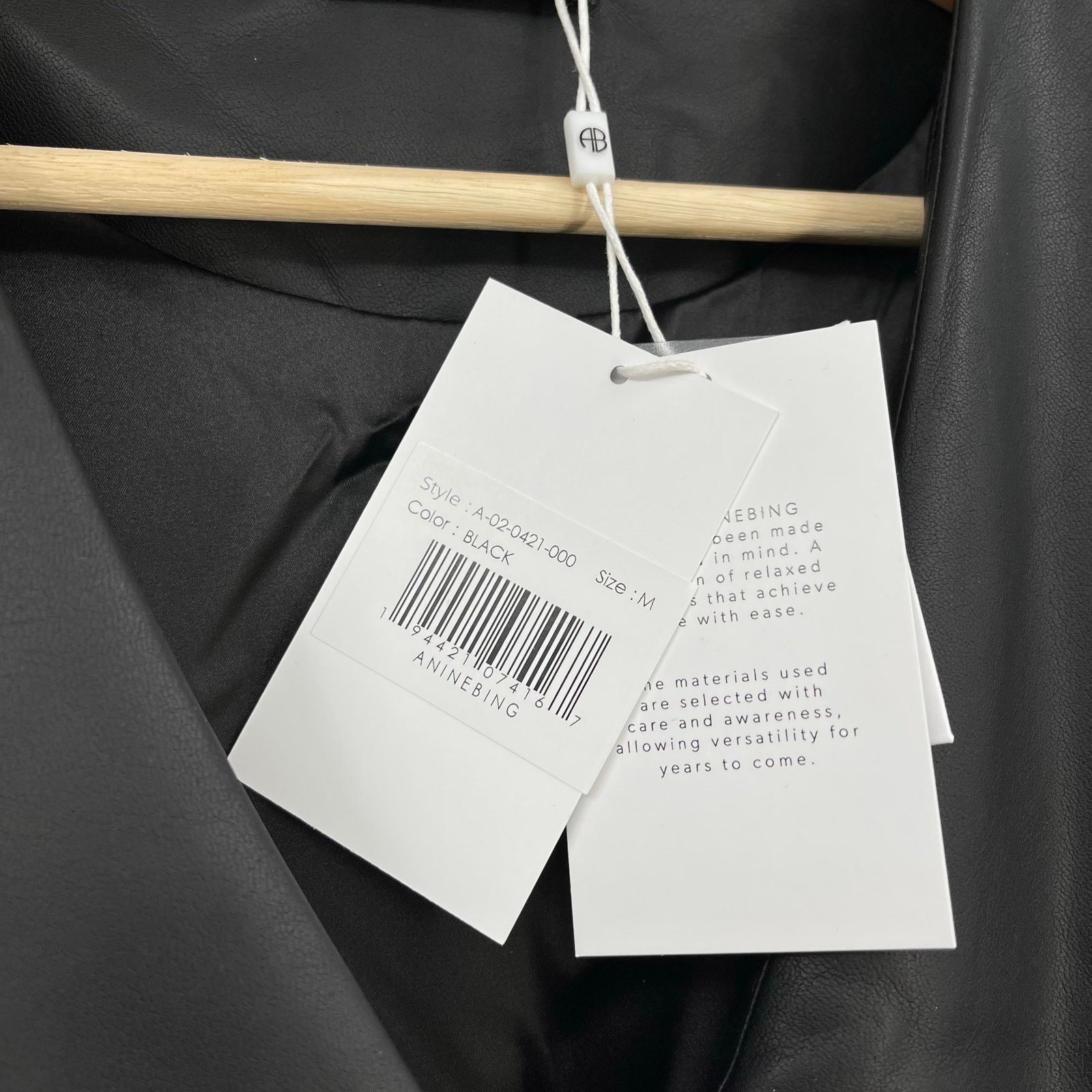 Anine Bing Anine Bing | NWT Joey Dress Black Faux Leather Wrap Dress M Size M / US 6-8 / IT 42-44 - 8 Thumbnail