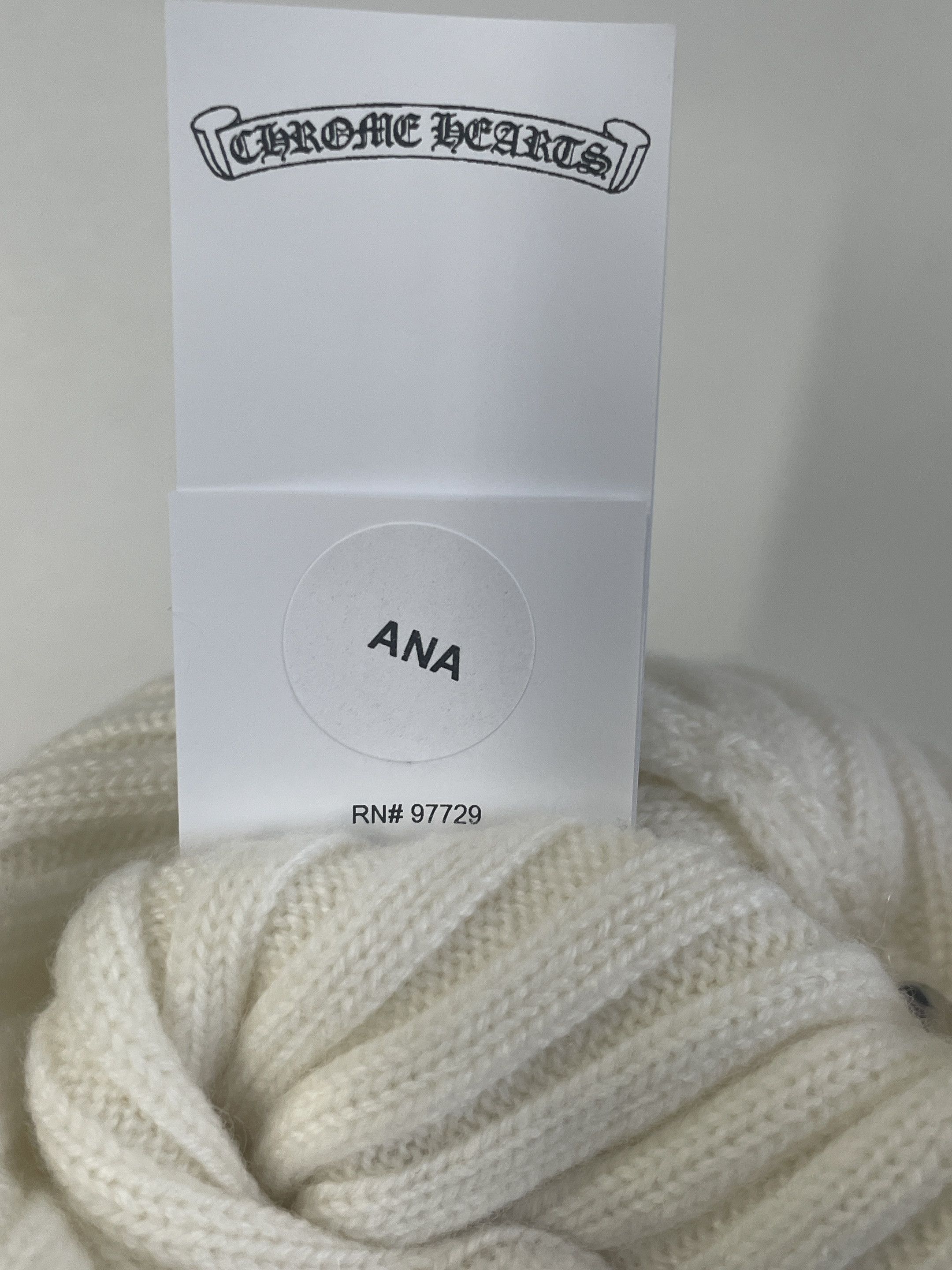 Chrome Hearts Cross Patch Cashmere White Beanie