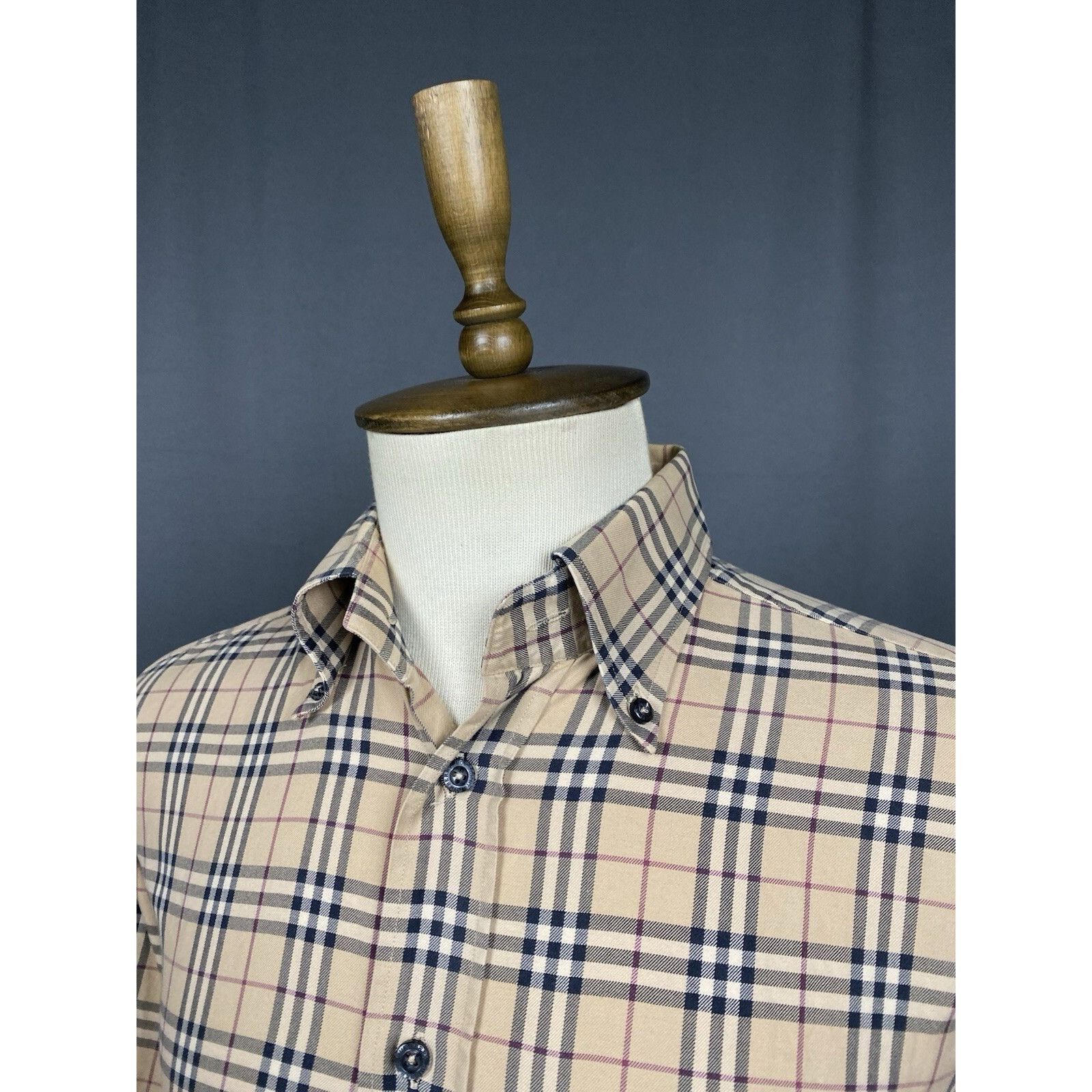Burberry Burberry Nova Check VTG Men's Beige Checked Longsleeve Shirt Size US M / EU 48-50 / 2 - 5 Thumbnail